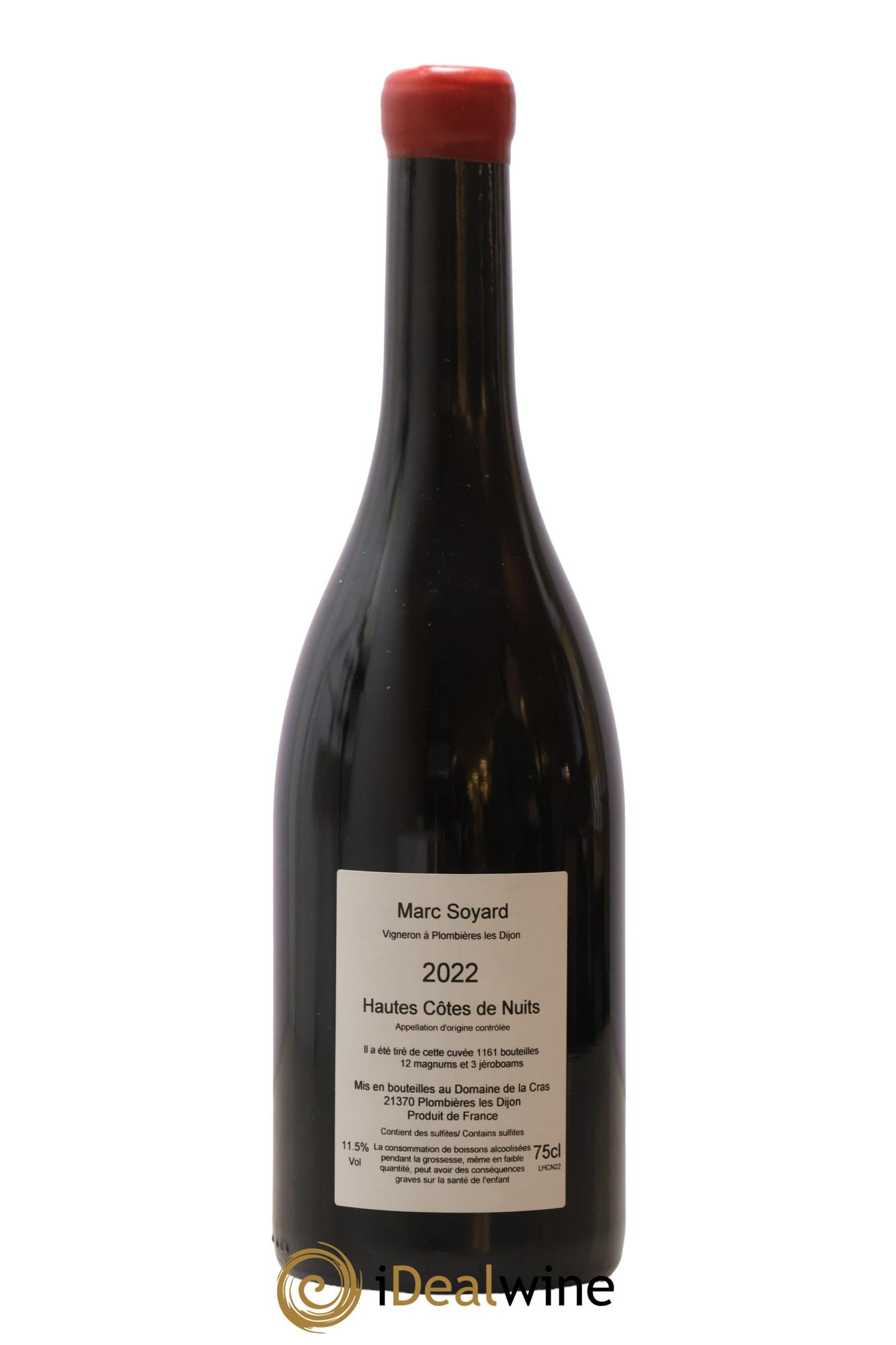 Hautes-Côtes de Nuits Domaine de la Cras - Marc Soyard 2022 - Lot de 1 bouteille - 1