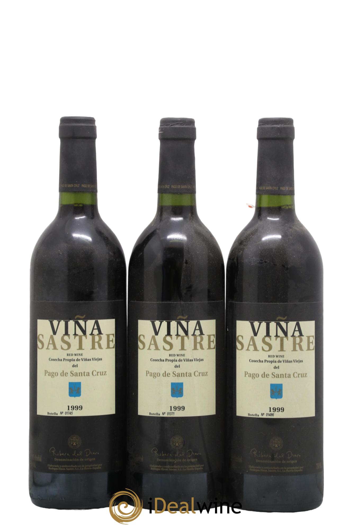 Ribera Del Duero DO Pago De Santa Cruz Vina Sastre 1999 - Lot de 3 bouteilles - 0