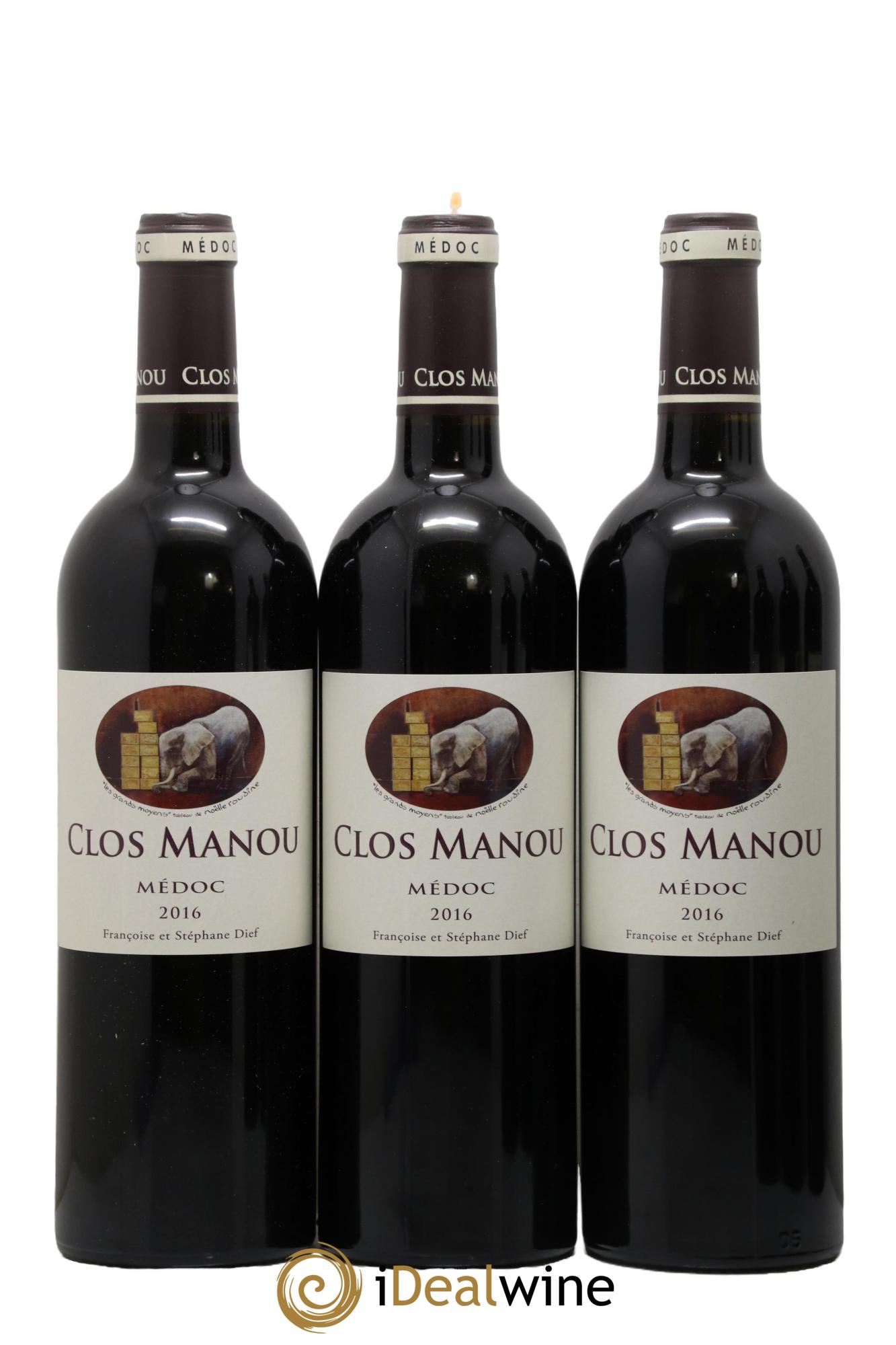 Clos Manou 2016 - Lot of 6 bottles - 1