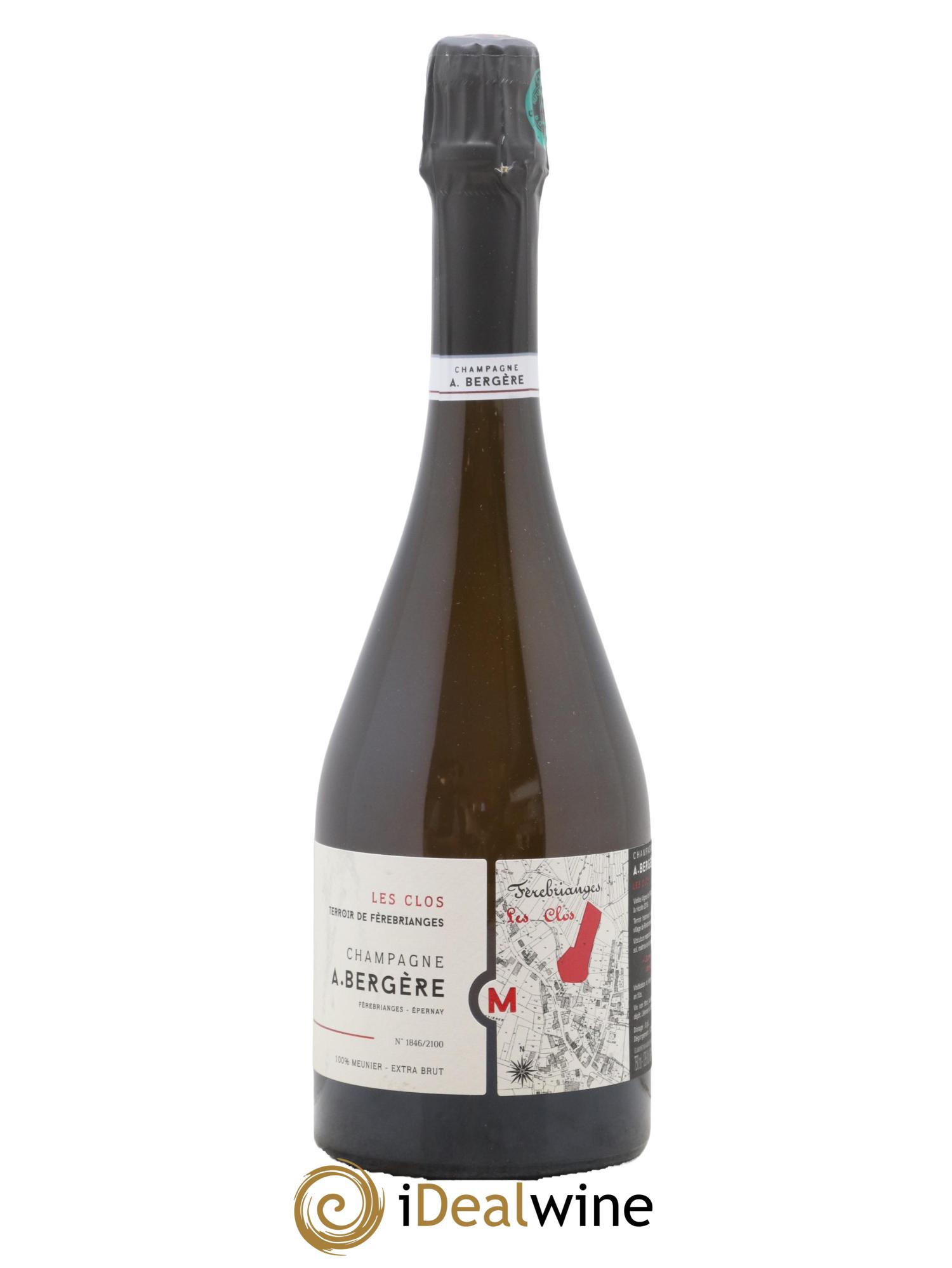 Champagne Les Clos Meunier A. Bergère 2018 - Lot de 1 bouteille - 0