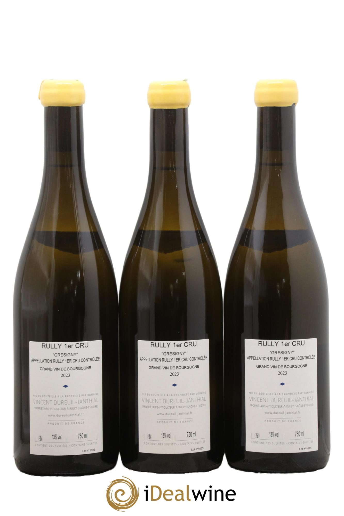 Rully 1er Cru Grésigny Vieilles Vignes Vincent Dureuil-Janthial 2023 - Lotto di 3 bottiglie - 1