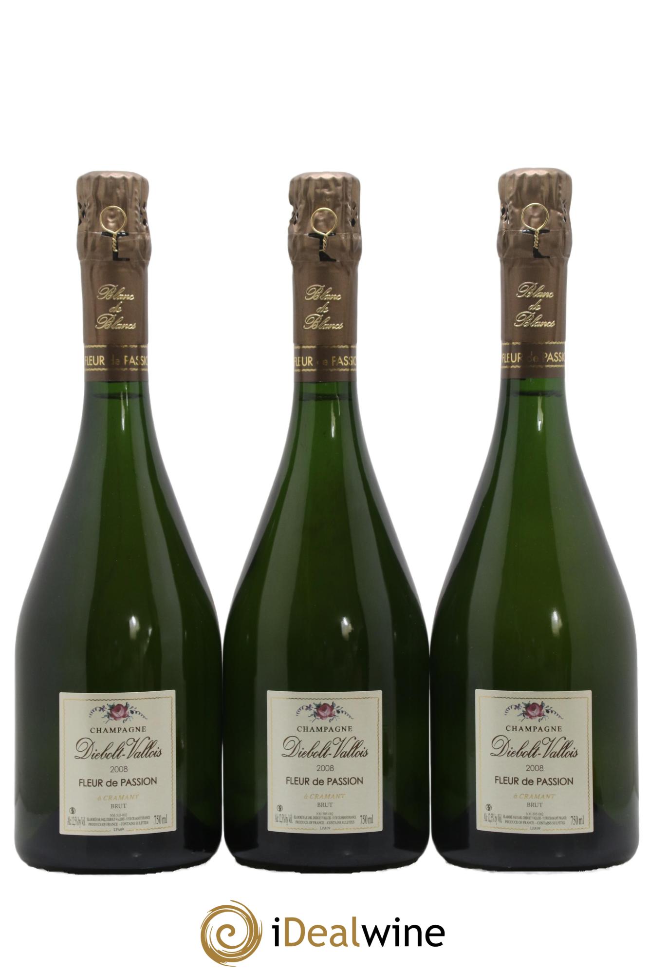 Fleur de Passion Brut Diebolt-Vallois 2008 - Posten von 3 Flaschen - 0