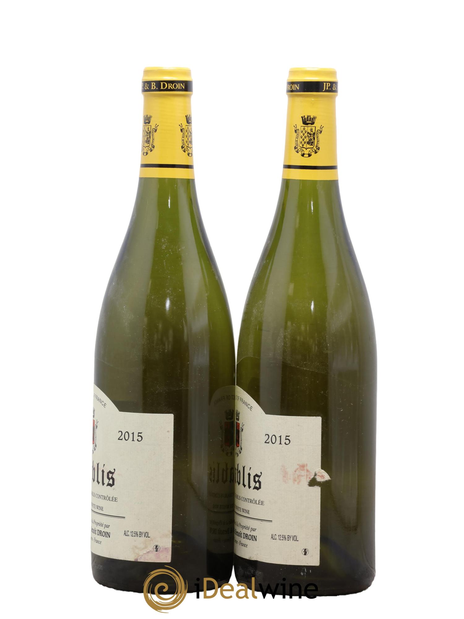 Chablis Jean-Paul & Benoît Droin (Domaine) 2015 - Lot of 2 bottles - 1