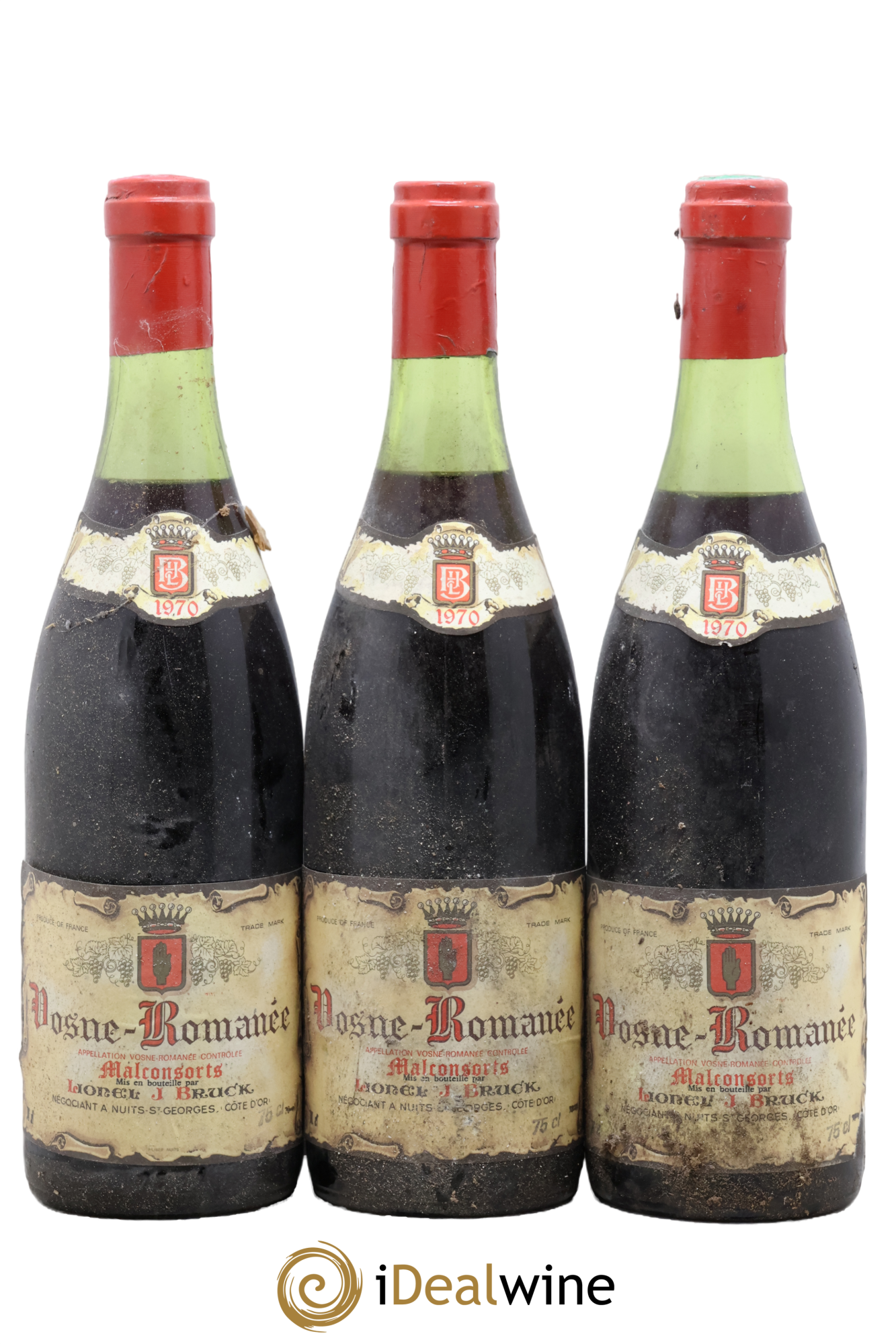 Vosne-Romanée Les Malconsorts Lionel J Bruck 1970 - Lot de 3 bouteilles - 0