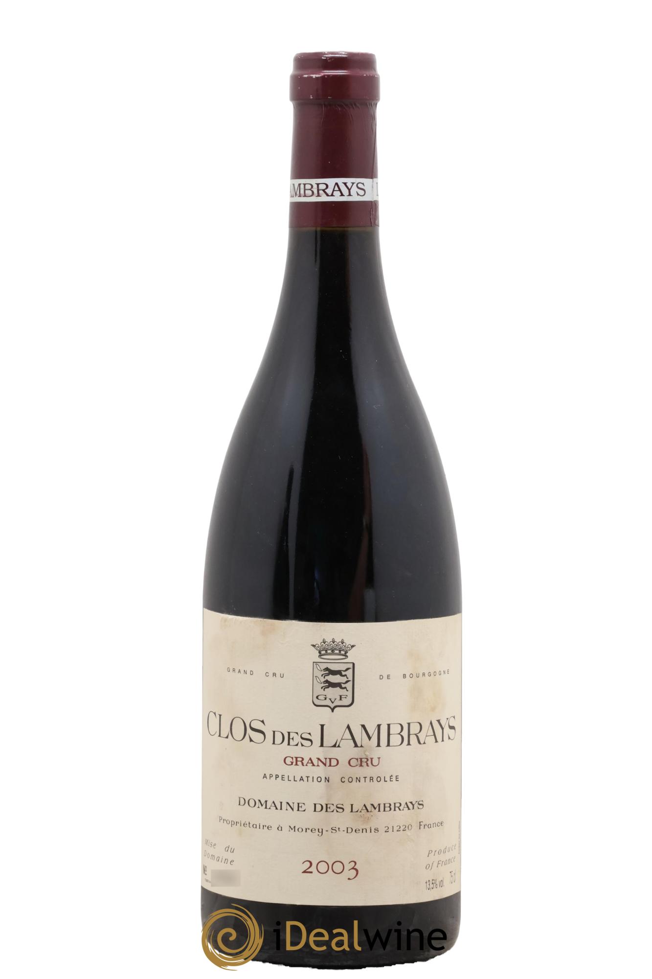 Clos des Lambrays Grand Cru Domaine des Lambrays 2003 - Lot of 1 bottle - 0