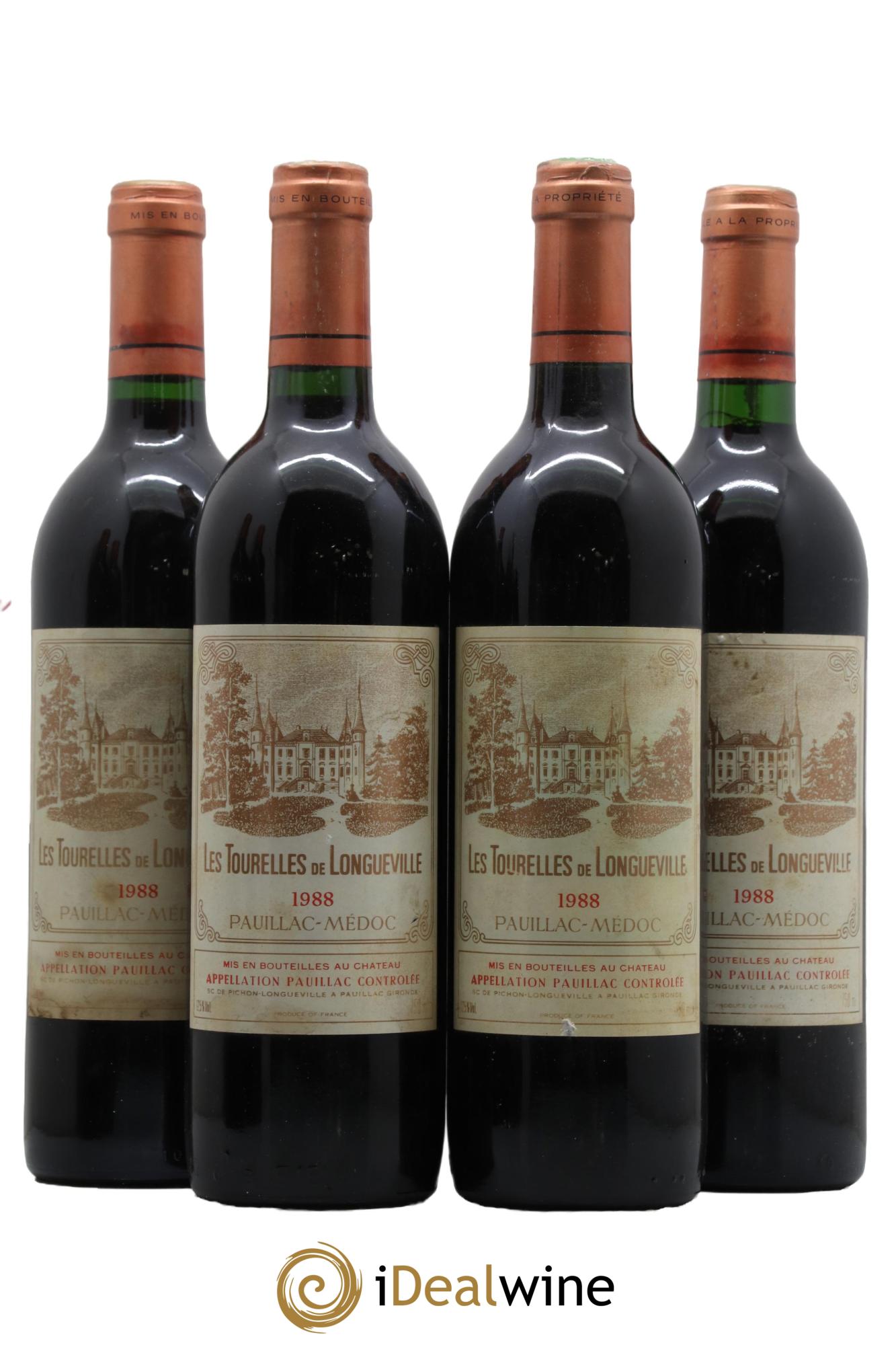 Les Tourelles de Longueville Second Vin 1988 - Lot de 4 bouteilles - 0