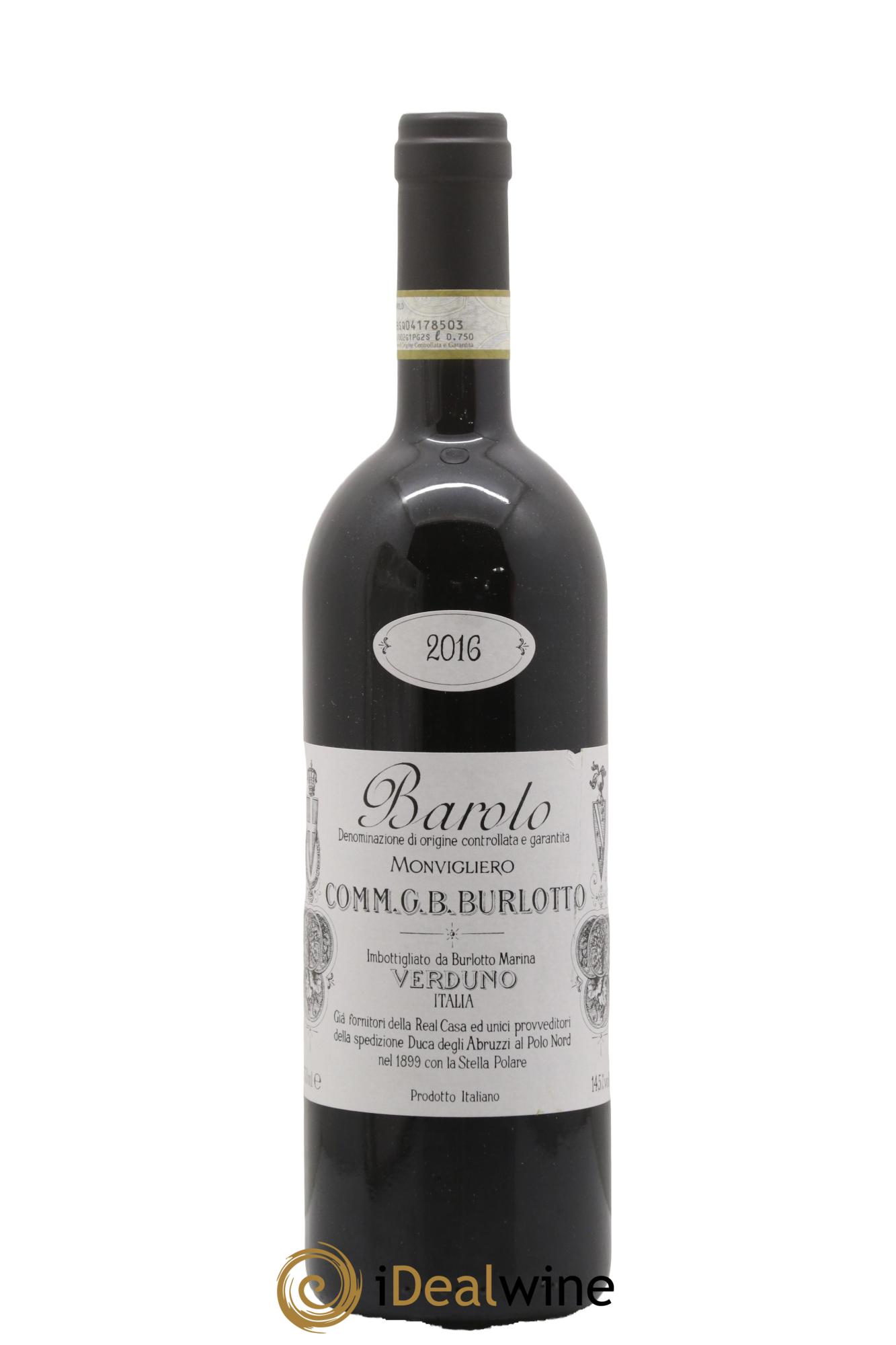 Barolo DOCG Monvigliero Comm. Giovan Battista Burlotto 2016 - Lot de 1 bouteille - 0