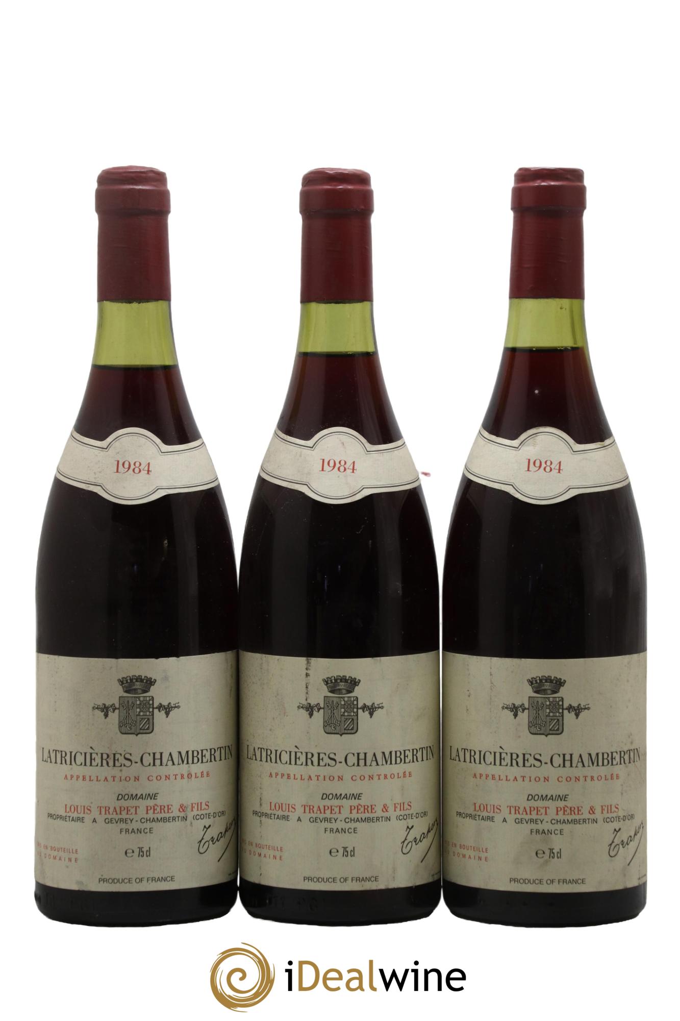 Latricières-Chambertin Grand Cru Domaine Trapet  1984 - Lot de 3 bouteilles - 0