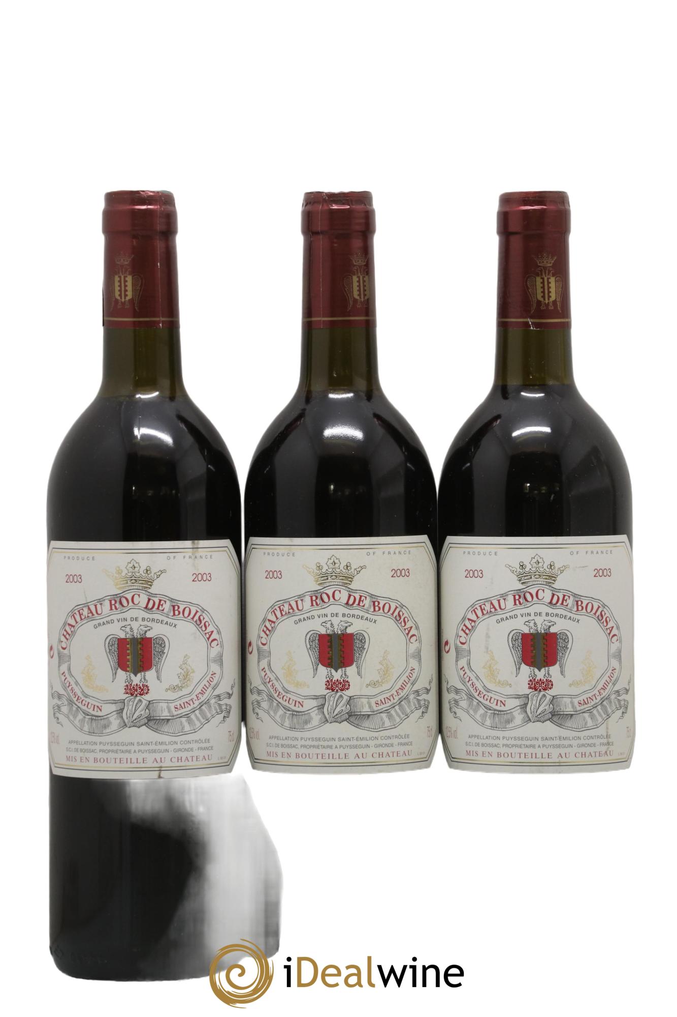 Puisseguin Saint-Émilion Château Roc de Boissac 2003 - Posten von 3 Flaschen - 0