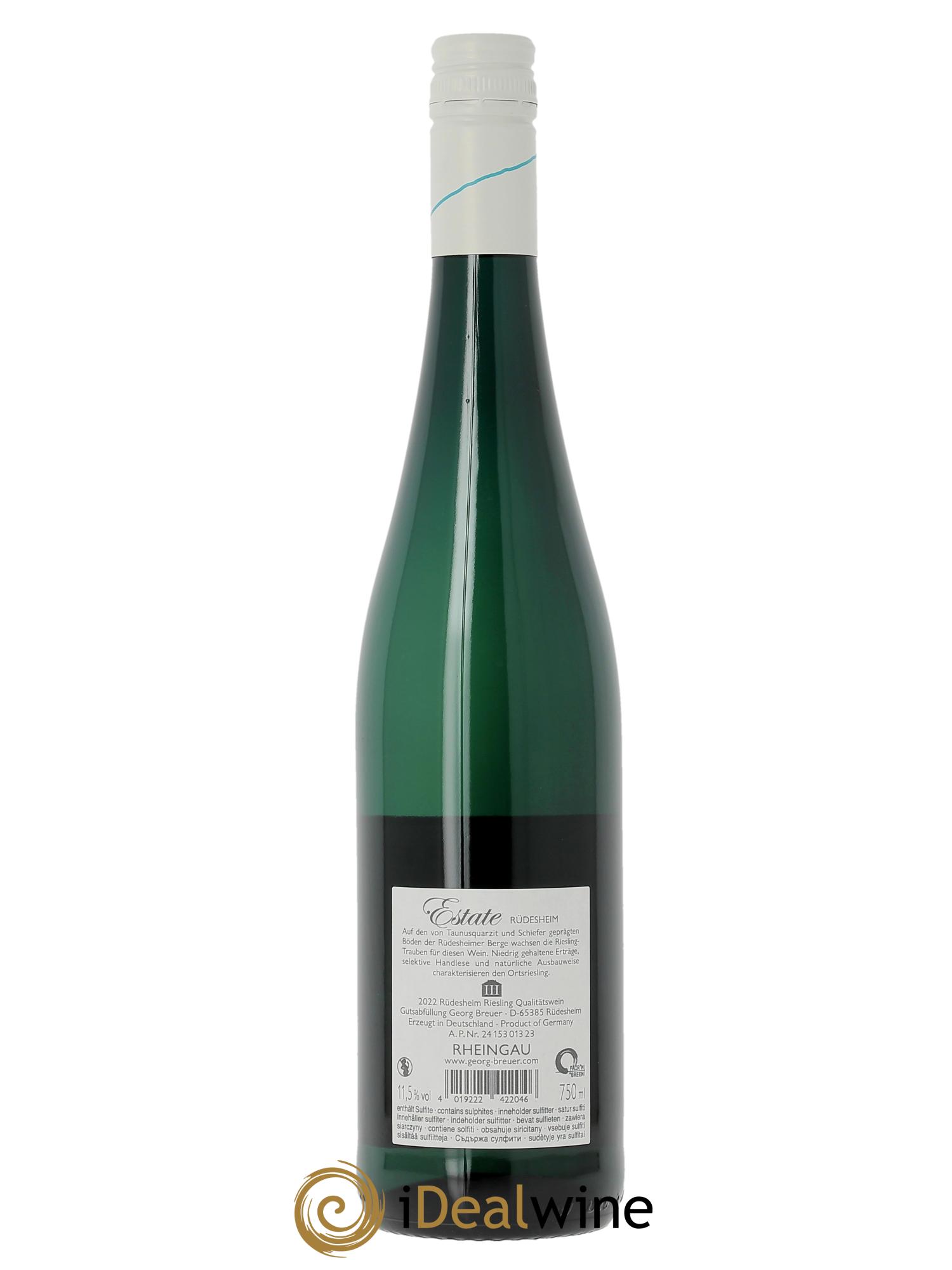 Riesling Estate Rüdesheim Georg Breuer  2022 - Lot de 1 bouteille - 1