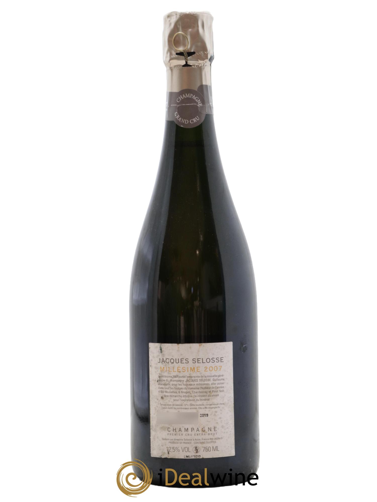 1er Cru Millésimé Extra-Brut Jacques Selosse 2007 - Lot of 1 bottle - 1