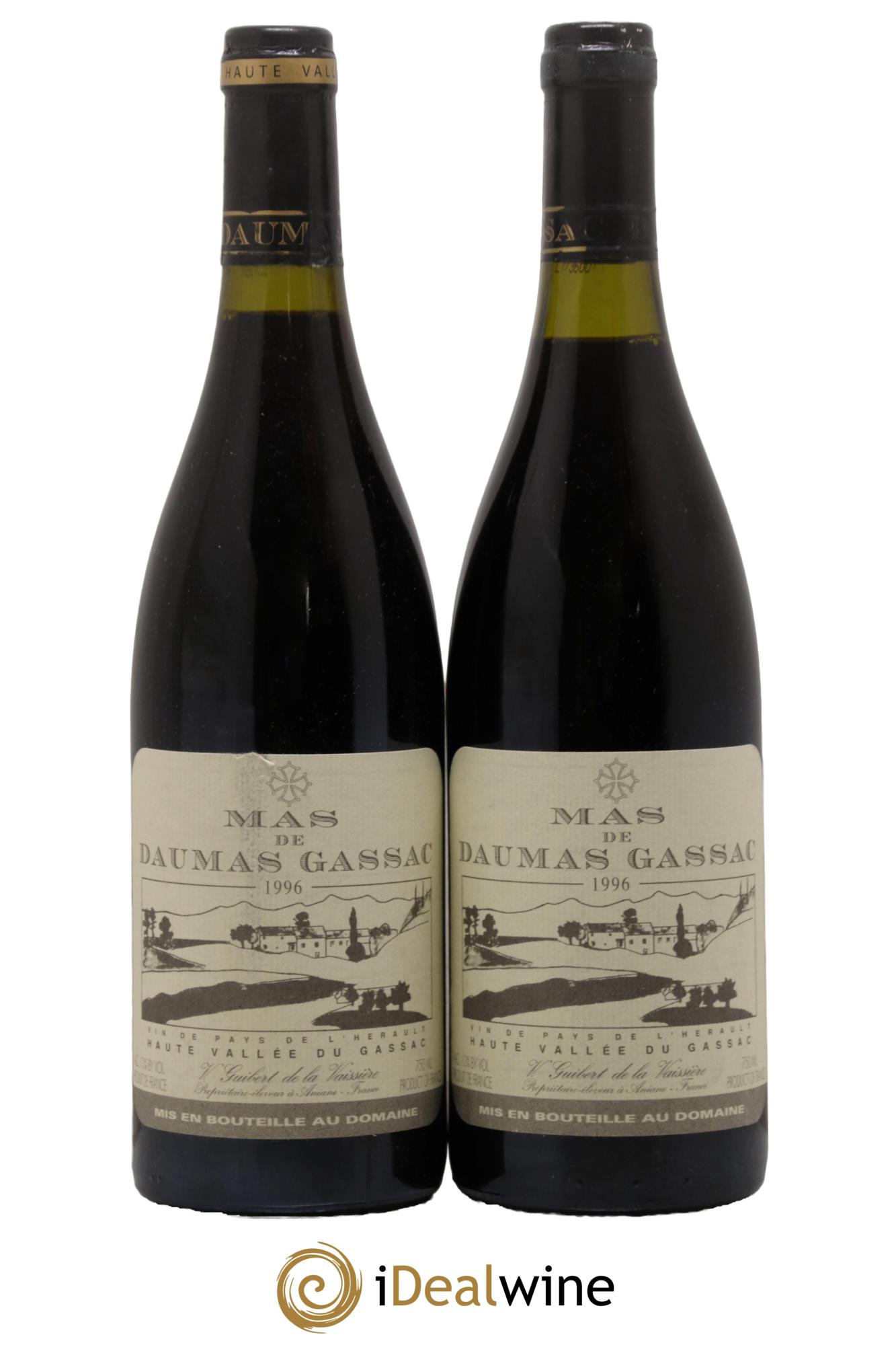 Saint-Guilhem-le-Désert - Cité d'Aniane Mas Daumas Gassac Famille Guibert de La Vaissière 1996 - Posten von 2 Flaschen - 0