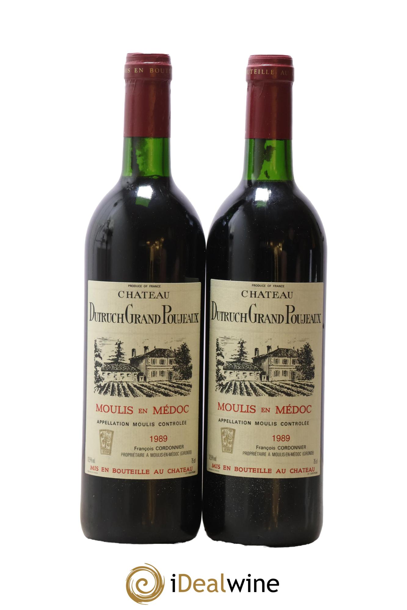 Château Dutruch Grand Poujeaux Cru Bourgeois 1989 - Posten von 2 Flaschen - 0