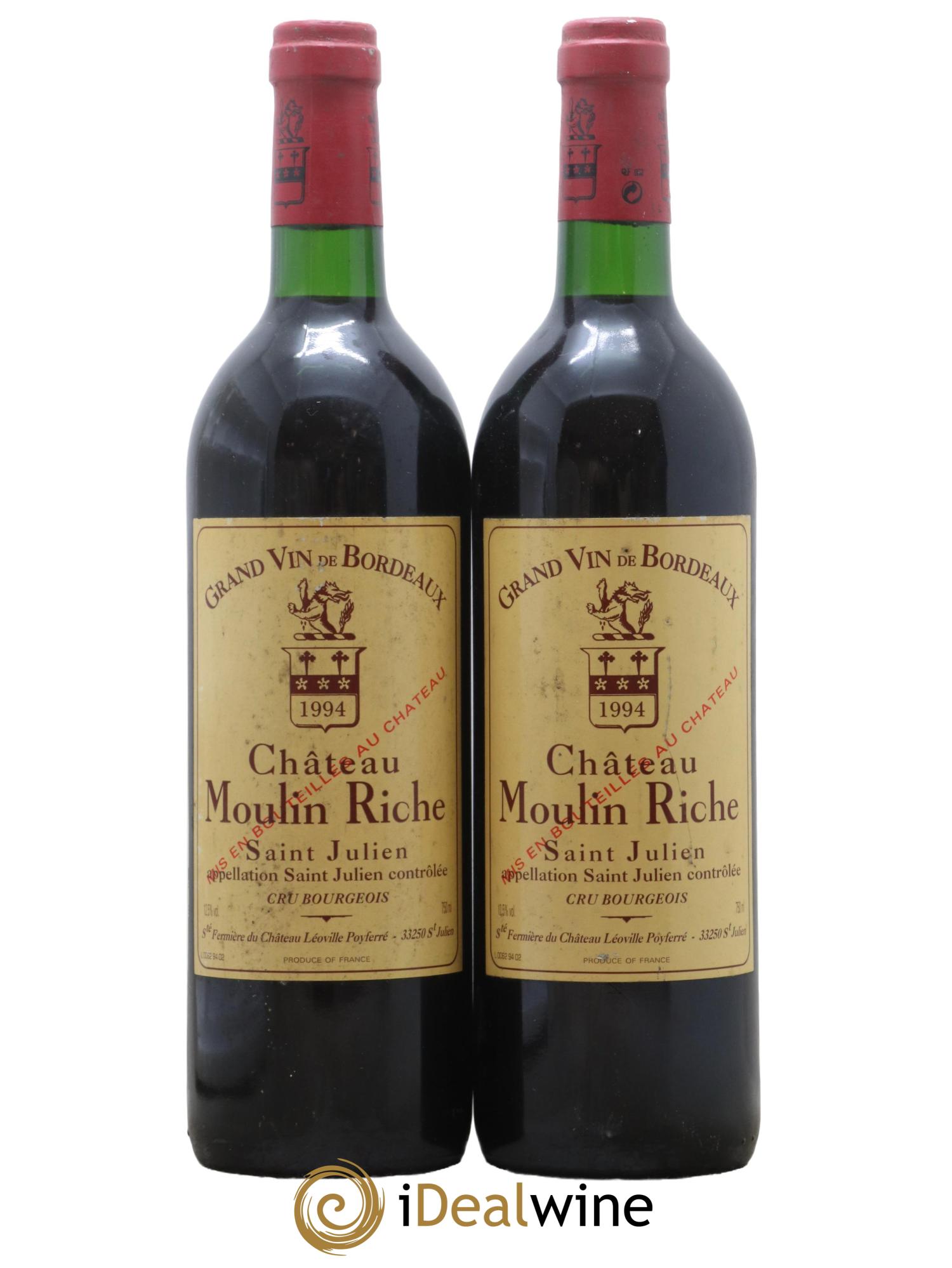 Château Moulin Riche 1994 - Posten von 2 Flaschen - 0