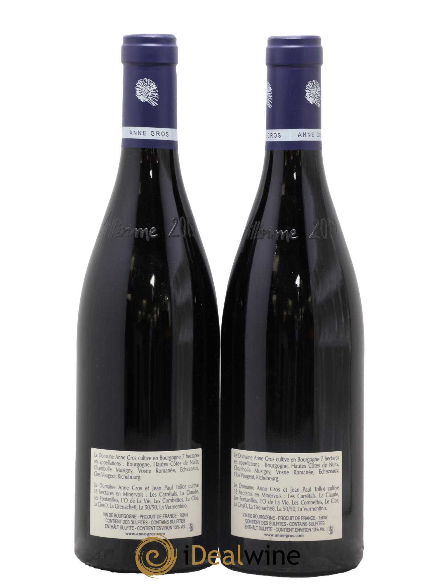 Echezeaux Grand Cru Les Loachausses Anne Gros 2019 - Lot of 2 bottles - 1