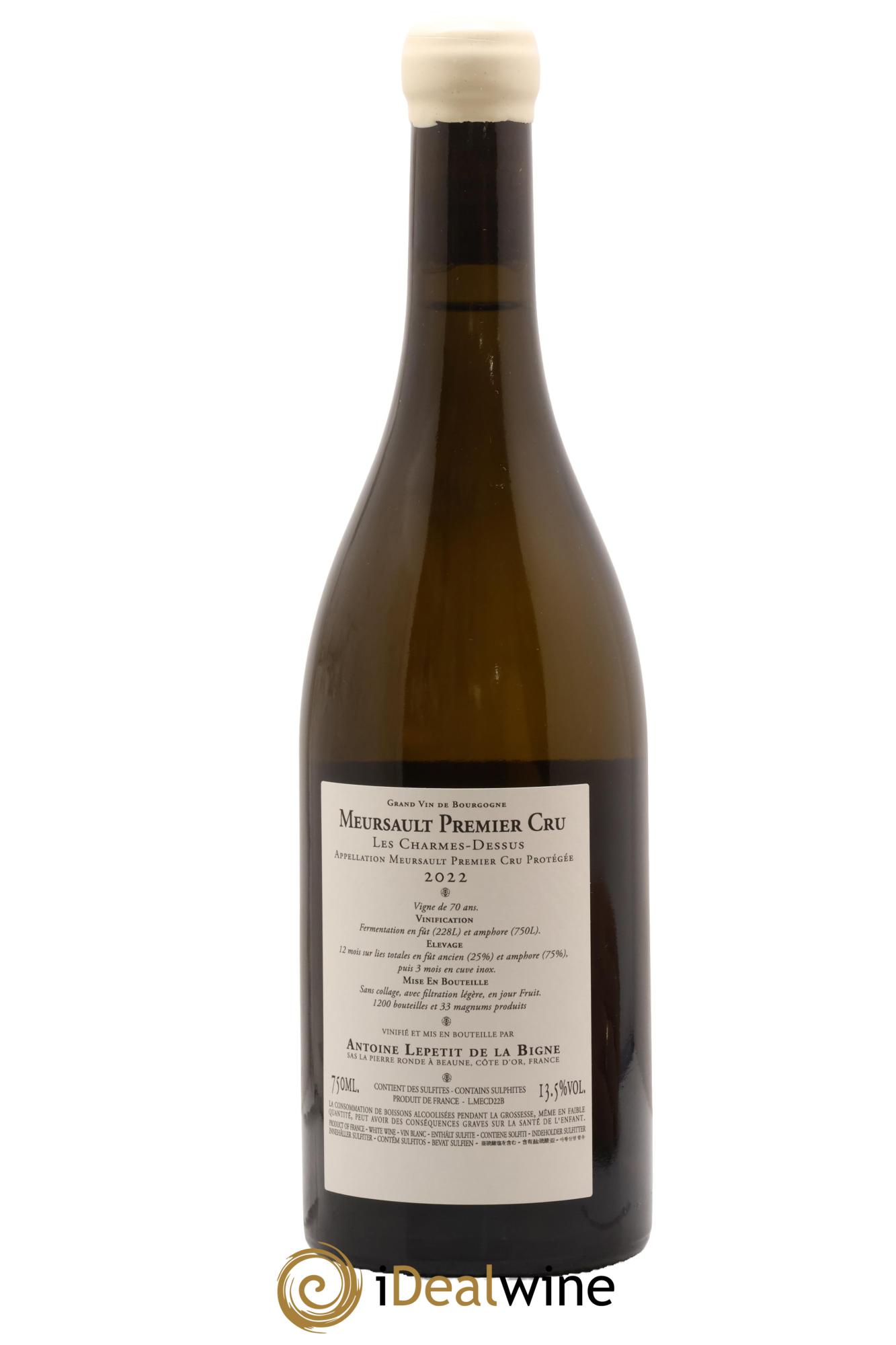 Meursault 1er Cru Les Charmes-Dessus Antoine Lepetit de la Bigne 2022 - Posten von 1 Flasche - 1