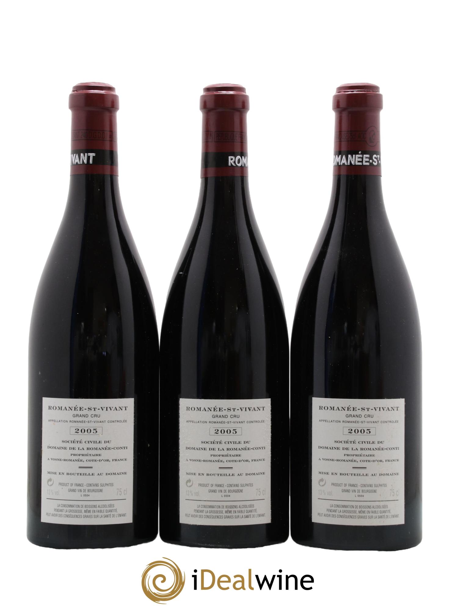 Romanée-Saint-Vivant Grand Cru Domaine de la Romanée-Conti 2005 - Lot de 3 bouteilles - 1