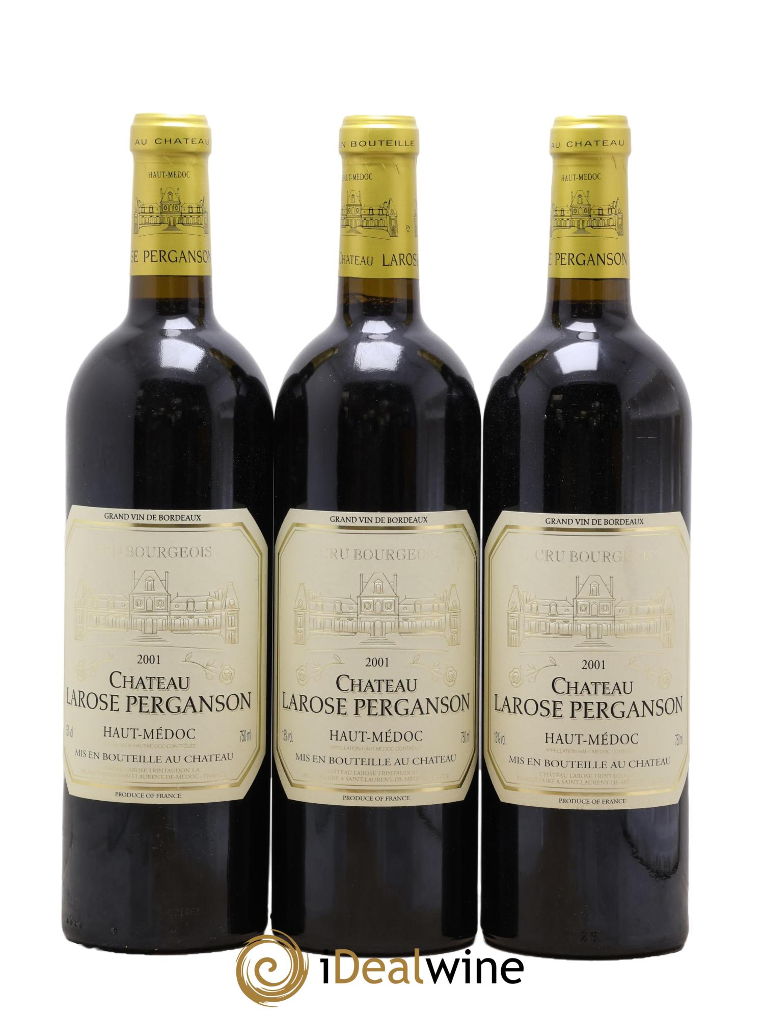 Haut Médoc Château Larose Perganson Domaine Perganson 2001 - Lot de 3 bouteilles - 0