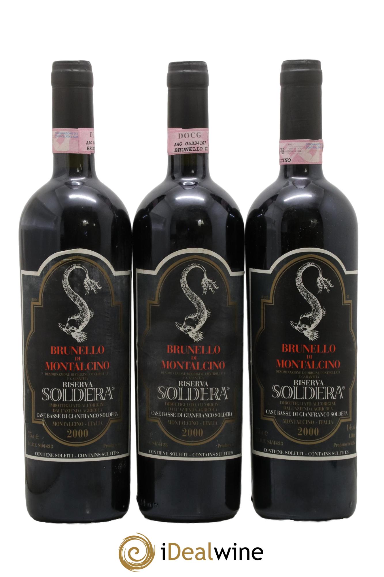Brunello di Montalcino DOCG Riserva Soldera Case Basse - Gianfranco Soldera 2000 - Lotto di 3 bottiglie - 0