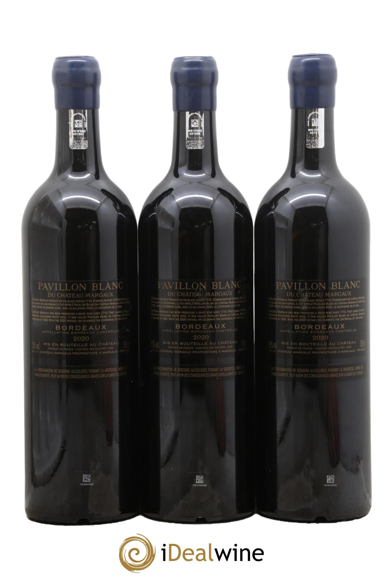 Pavillon Blanc du Château Margaux 2020 - Lotto di 3 bottiglie - 1
