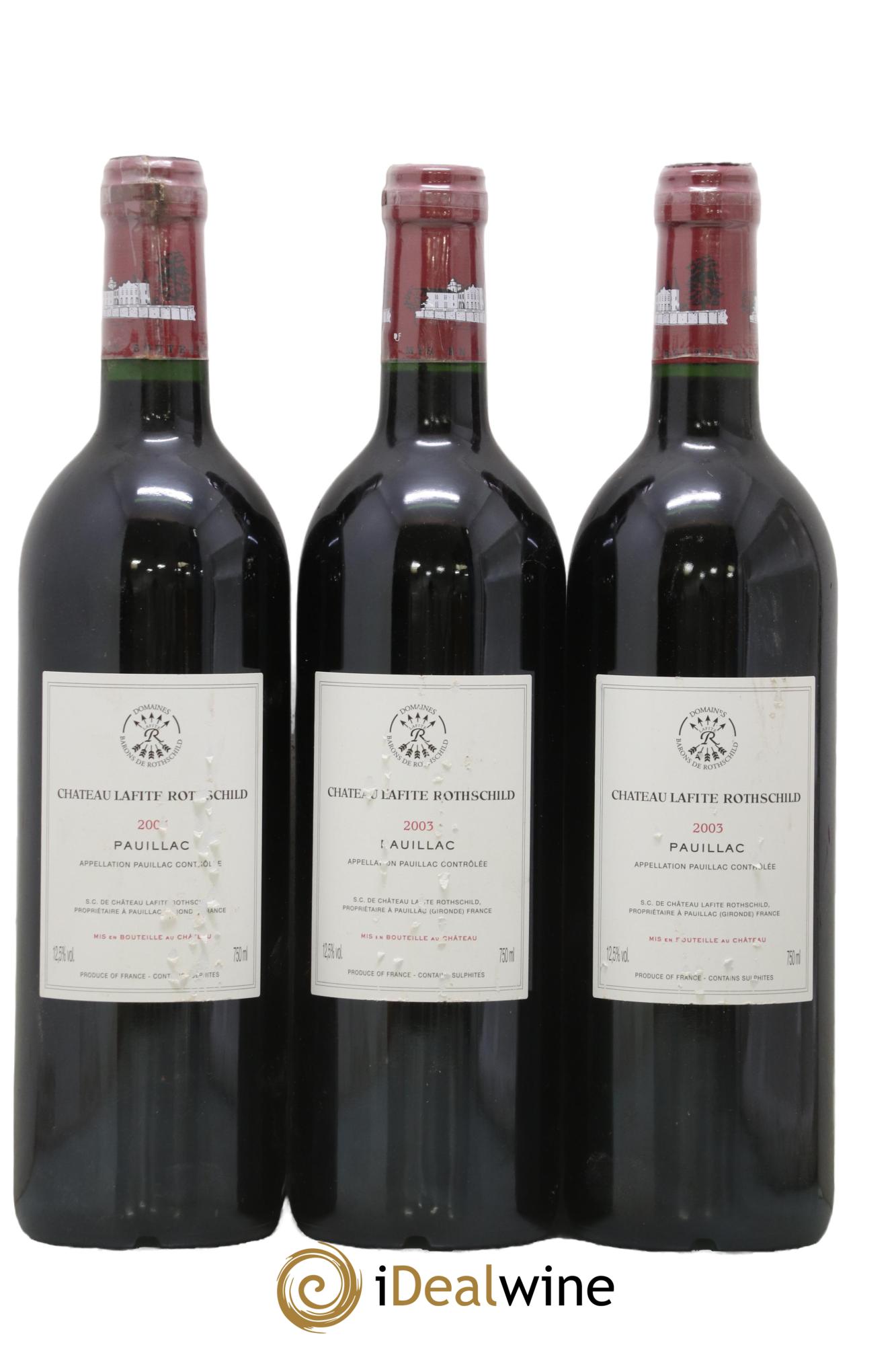 Château Lafite Rothschild 1er Grand Cru Classé 2003 - Lot of 3 bottles - 1