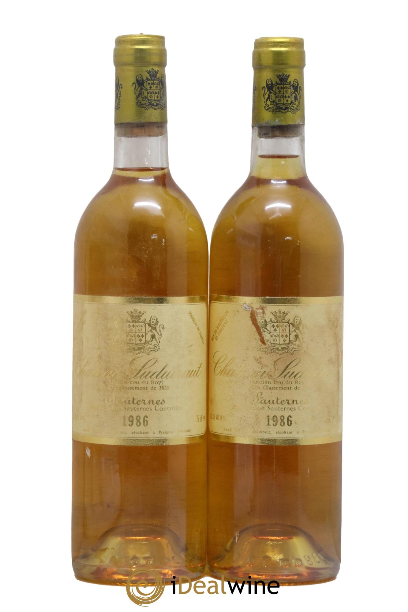 Château Suduiraut 1er Grand Cru Classé 1986 - Lot de 2 bouteilles - 0