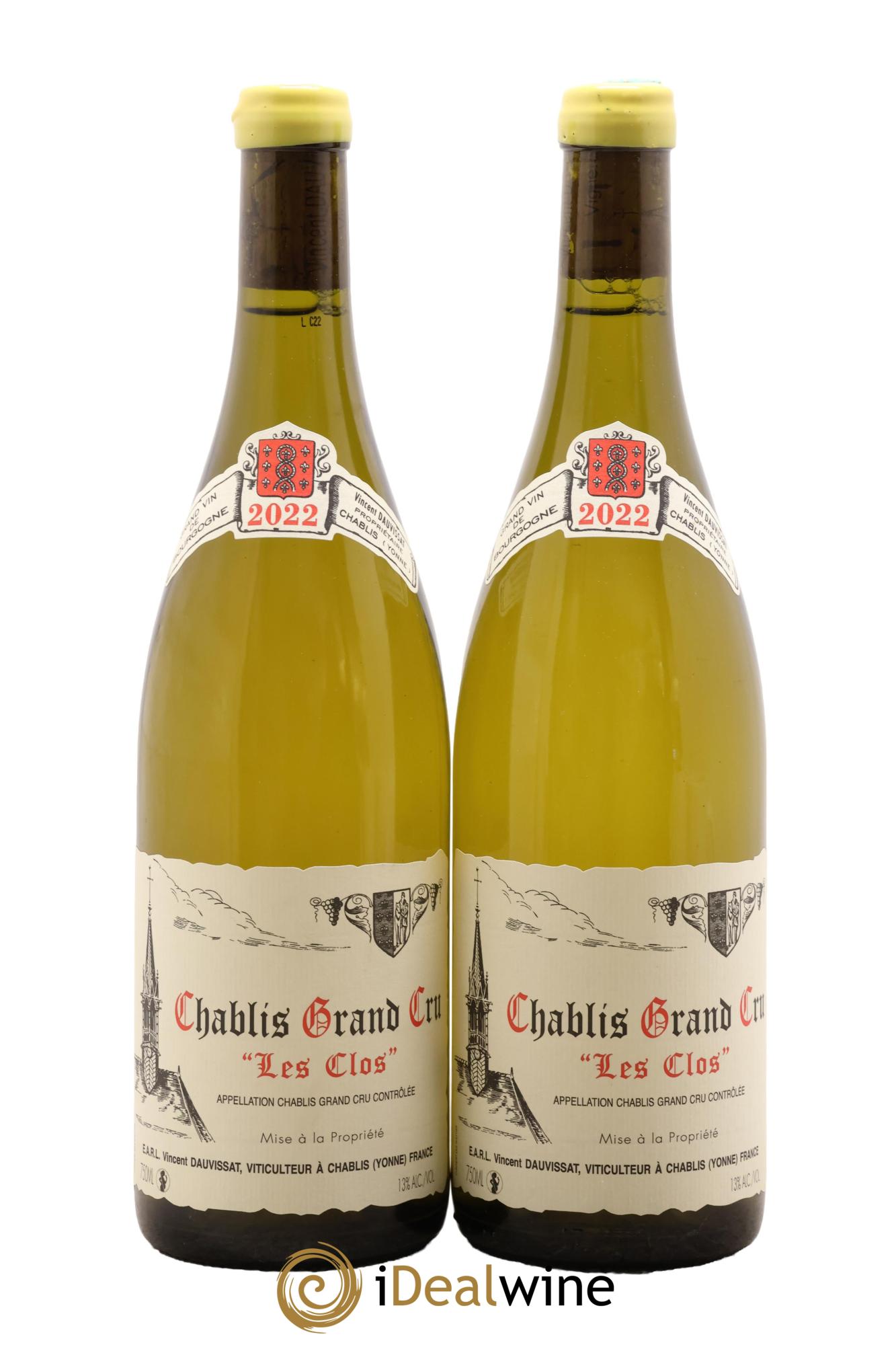 Chablis Grand Cru Les Clos Vincent Dauvissat (Domaine) 2022 - Lot of 2 bottles - 0