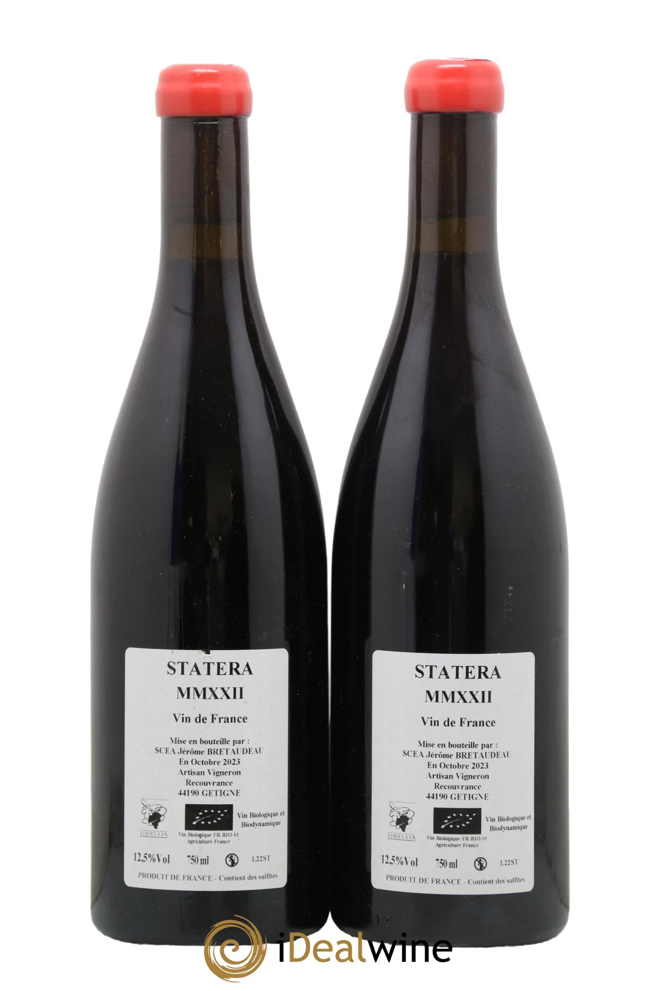 Vin de France Statera Jérôme Bretaudeau - Domaine de Bellevue 2022 - Lot de 2 bouteilles - 1
