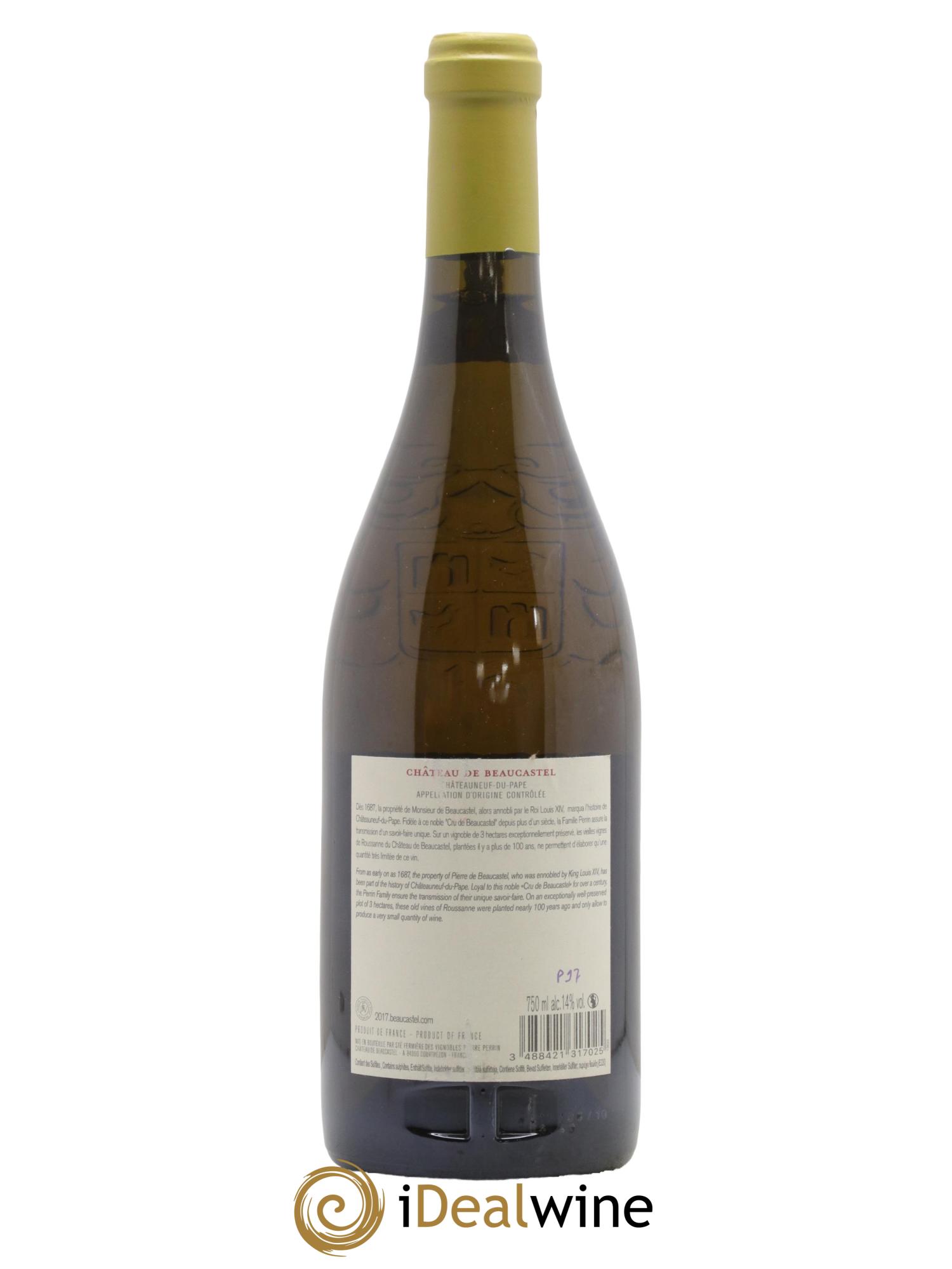 Châteauneuf-du-Pape Château de Beaucastel Vieilles vignes Roussanne Famille Perrin 2017 - Lotto di 1 bottiglia - 1