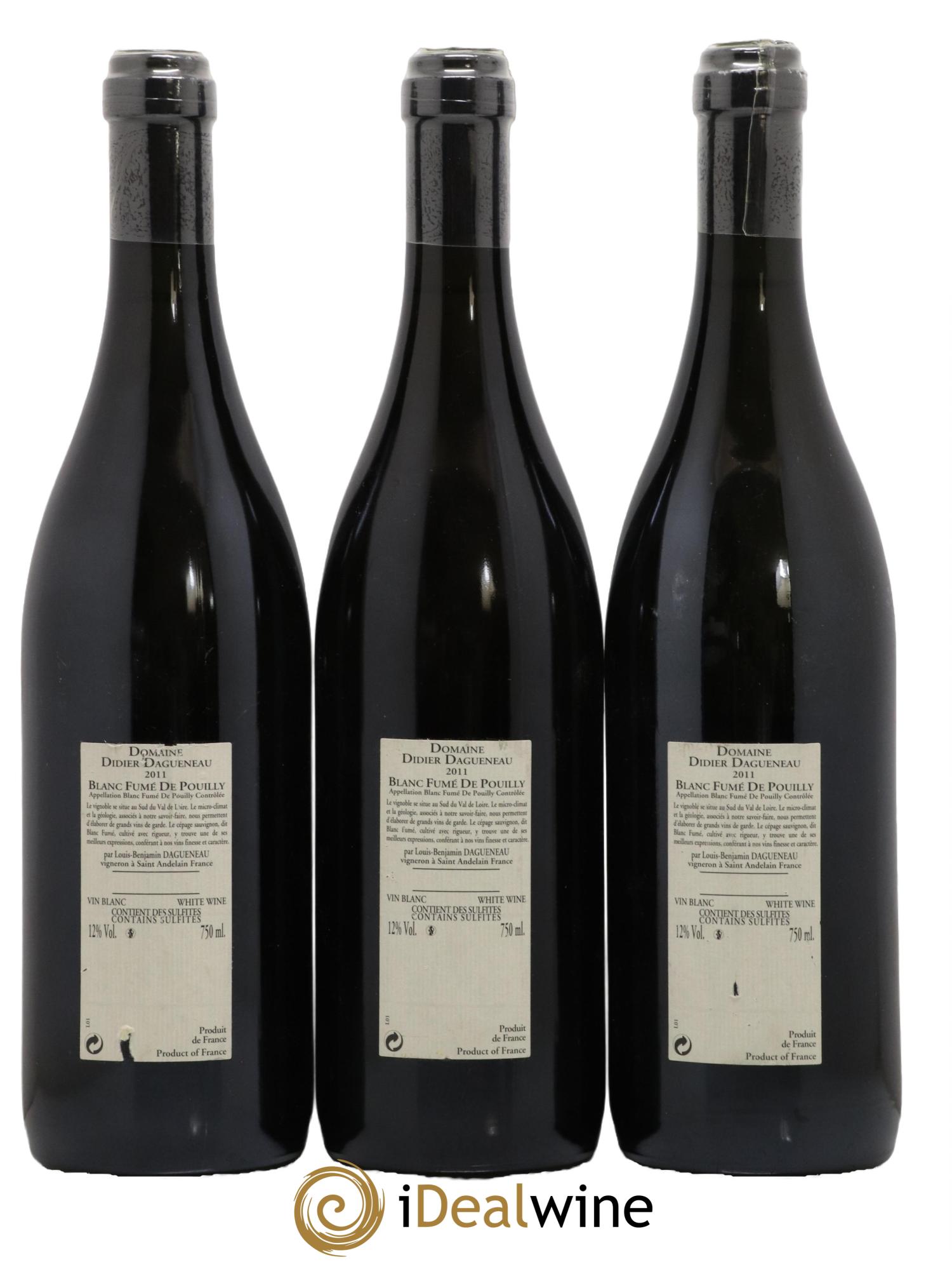 Pouilly-Fumé Blanc Fumé de Pouilly Dagueneau (Domaine Didier - Louis-Benjamin) 2011 - Lot de 3 bouteilles - 1
