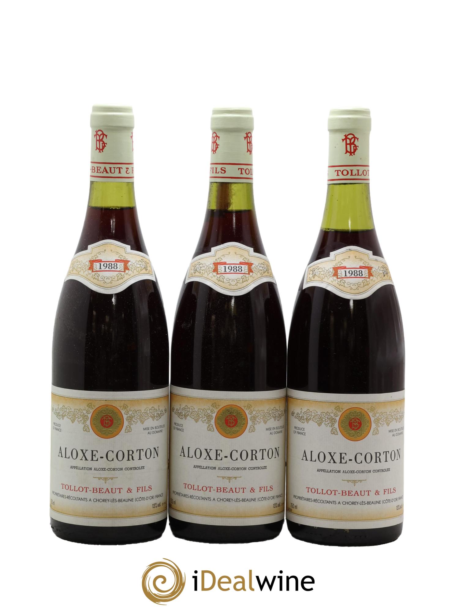 Aloxe-Corton Tollot Beaut (Domaine) 1988 - Posten von 3 Flaschen - 0