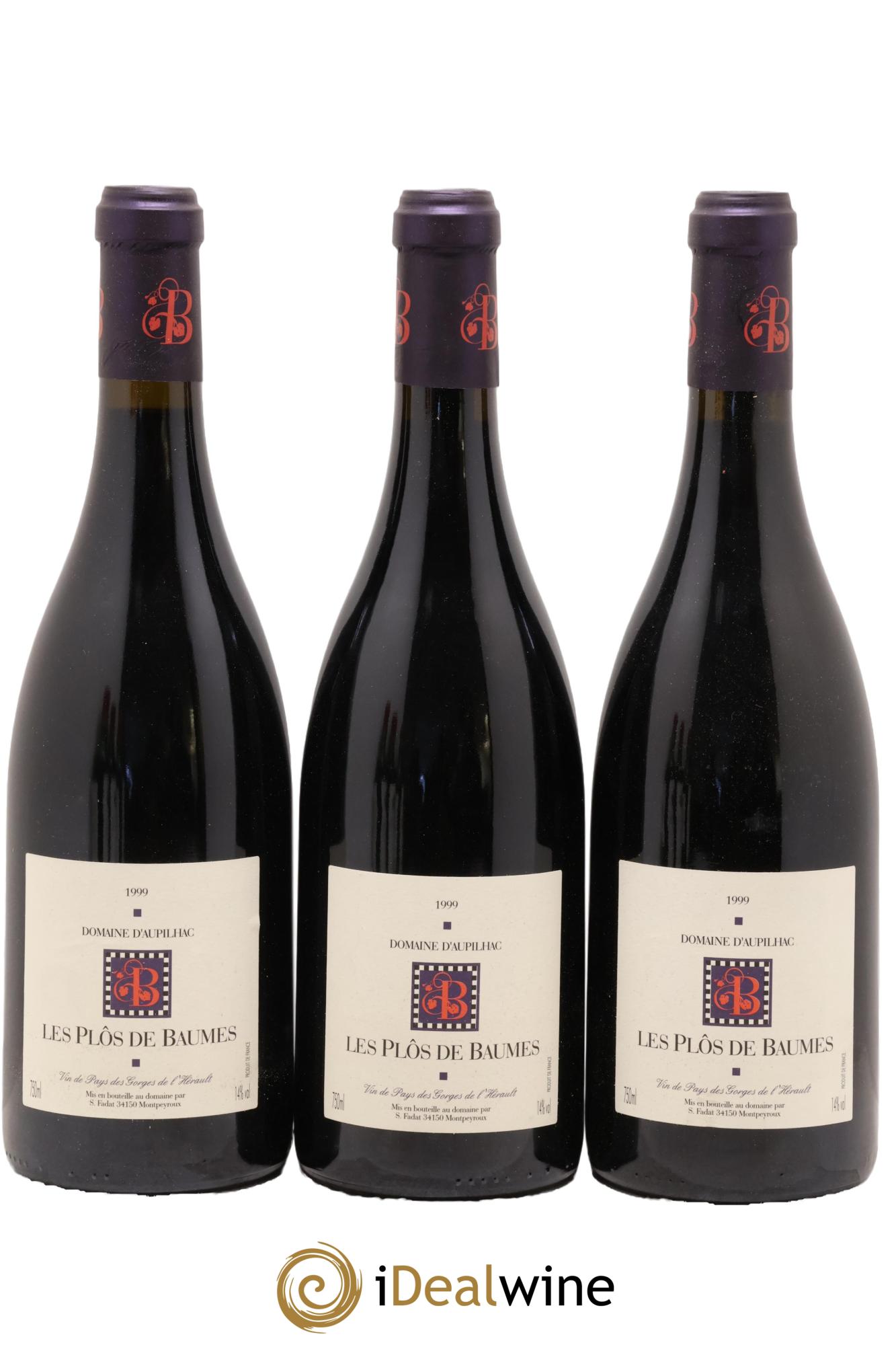 Pays d'Hérault Les Plôs De Beaume Domaine D'Aupilhac Sylvain Fadat 1999 - Lotto di 3 bottiglie - 0