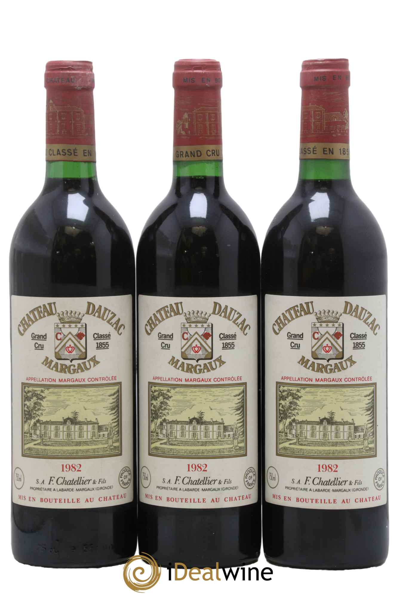 Château Dauzac 5ème Grand Cru Classé 1982 - Lotto di 3 bottiglie - 0