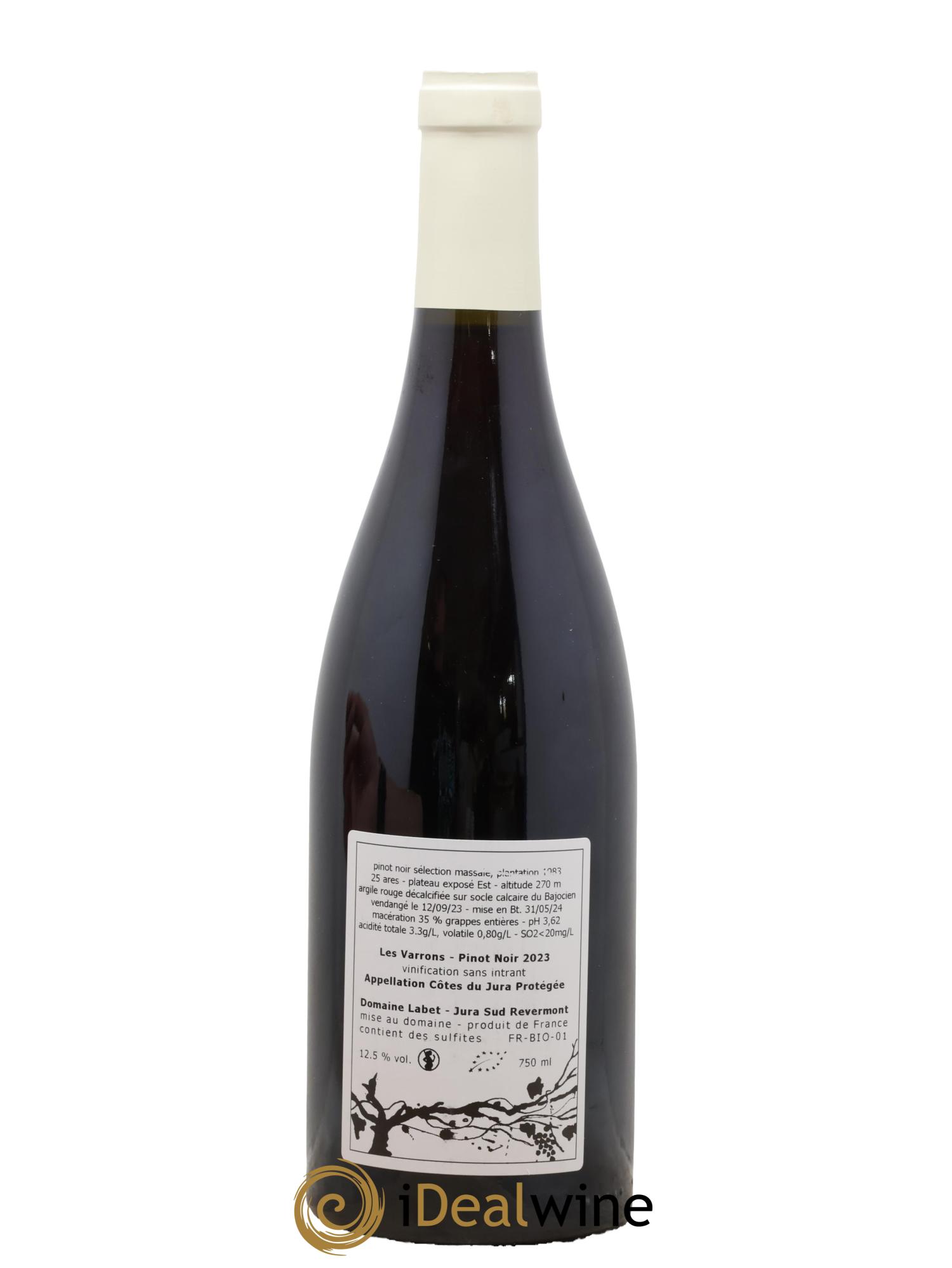 Côtes du Jura Pinot Noir Les Varrons Sélection Massale Romain - Julien - Charline Labet 2023 - Lotto di 1 bottiglia - 1