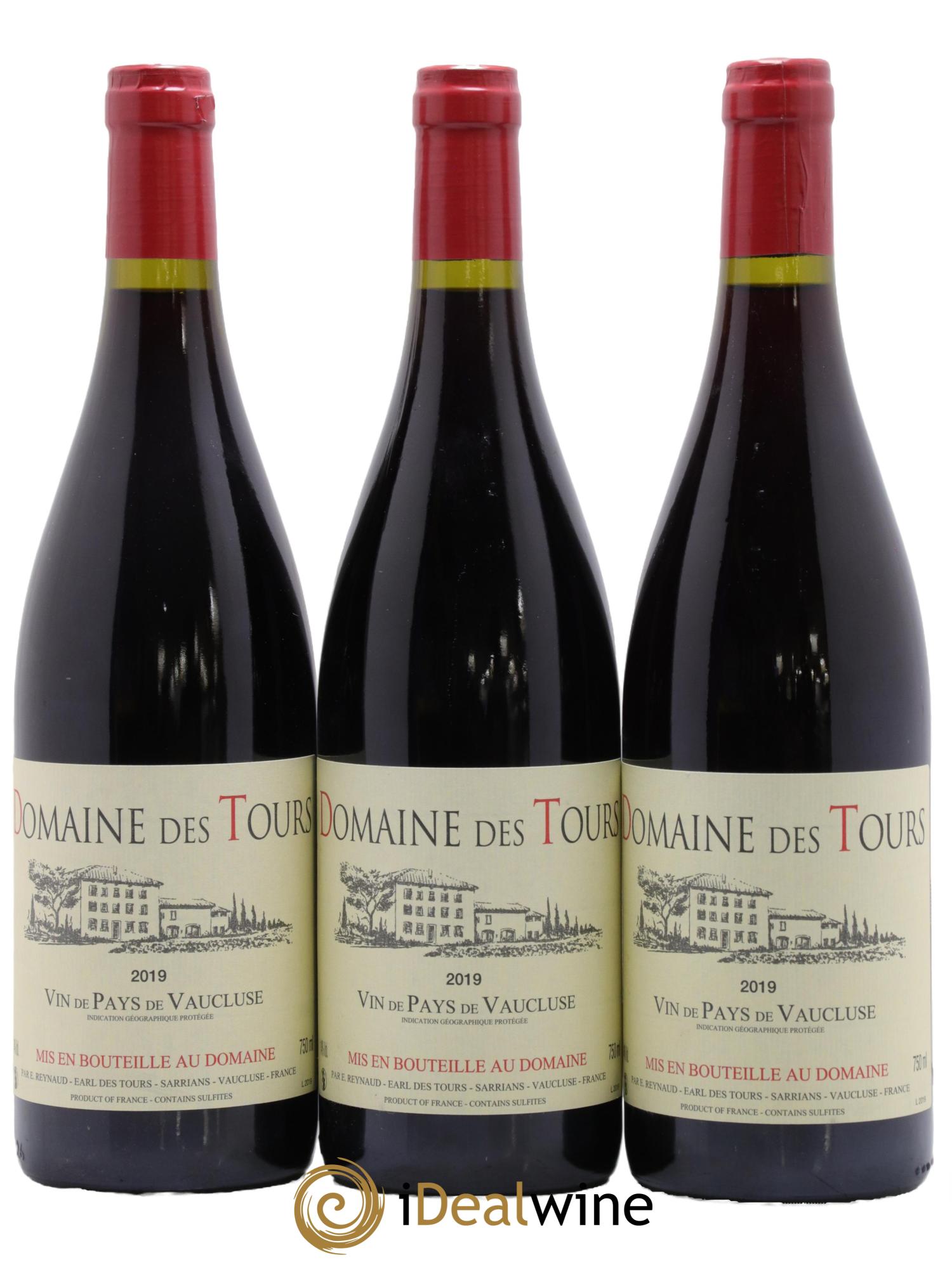 IGP Vaucluse (Vin de Pays de Vaucluse) Domaine des Tours Emmanuel Reynaud 2019 - Lot of 3 bottles - 0