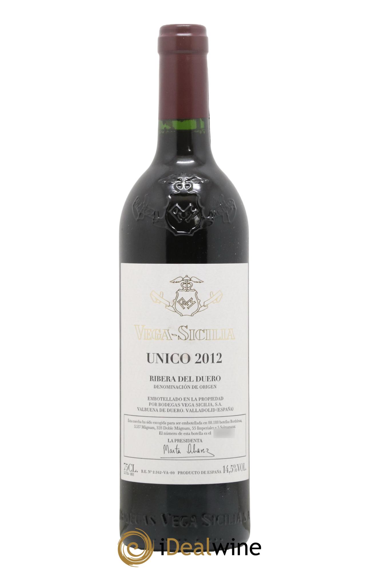 Ribera Del Duero DO Vega Sicilia Unico Famille Alvarez 2012 - Lot de 1 bouteille - 0