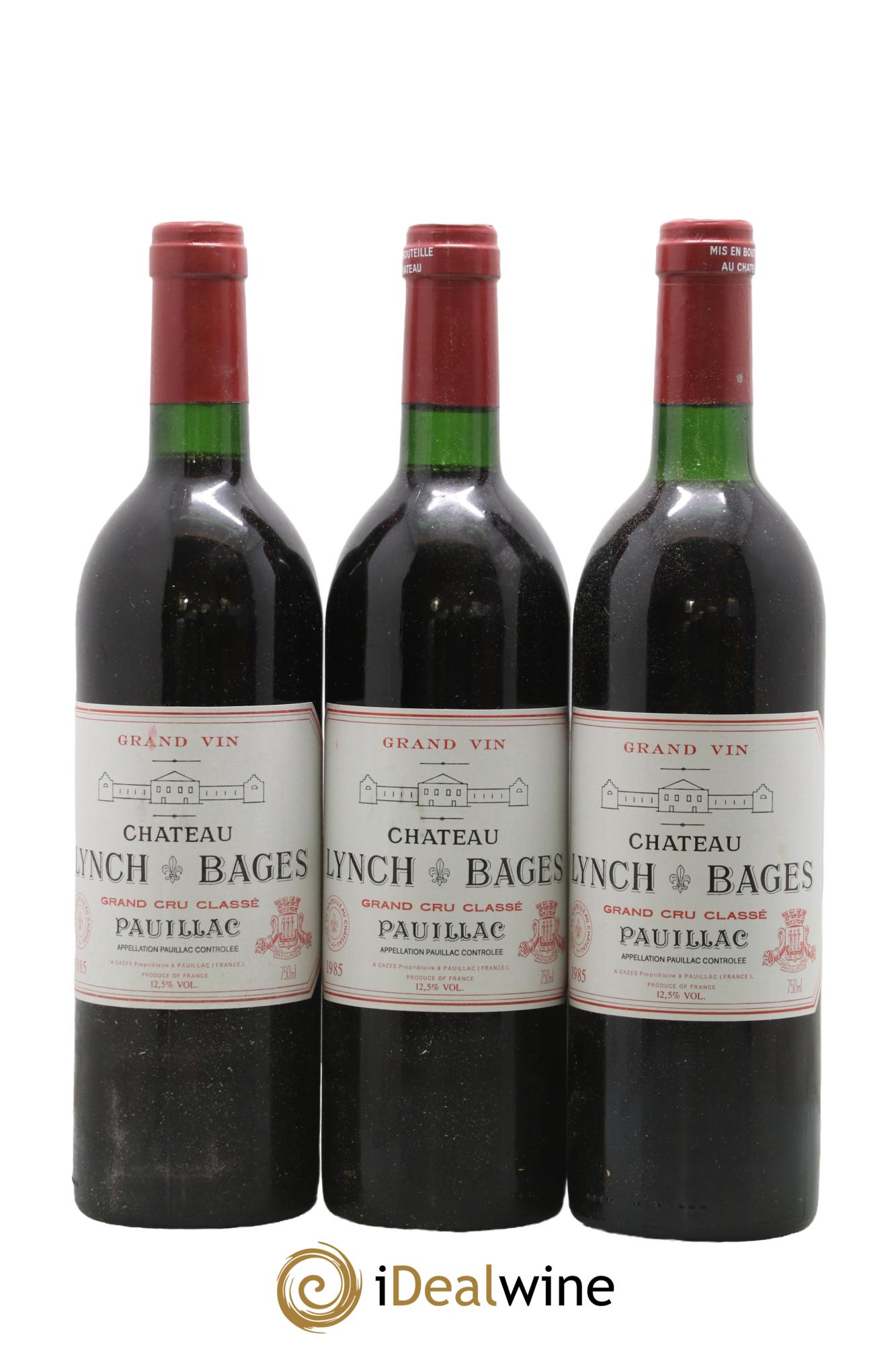 Château Lynch Bages 5ème Grand Cru Classé 1985 - Lot de 3 bouteilles - 0
