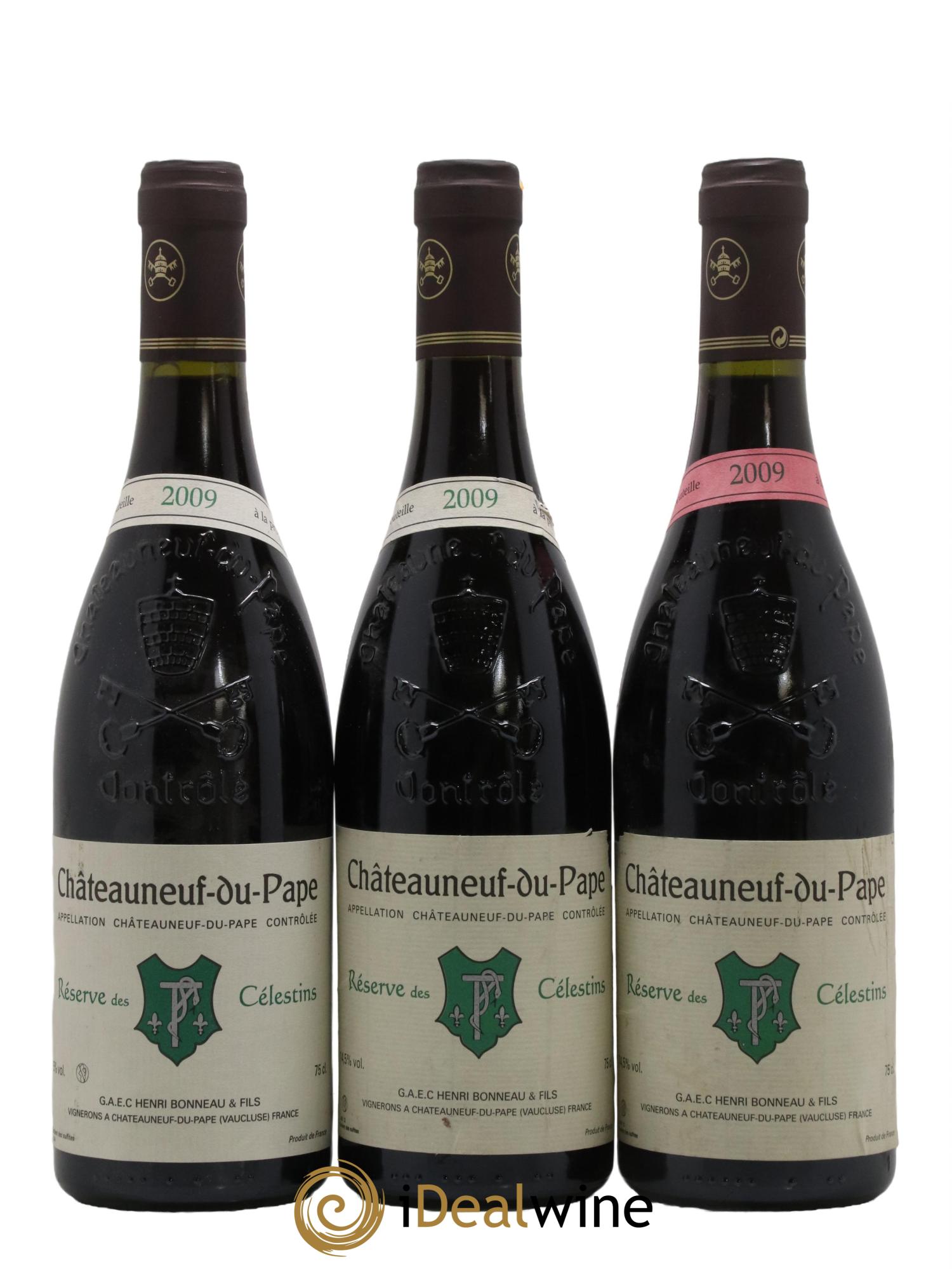 Châteauneuf-du-Pape Réserve des Célestins Henri Bonneau & Fils 2009 - Lot of 3 bottles - 0
