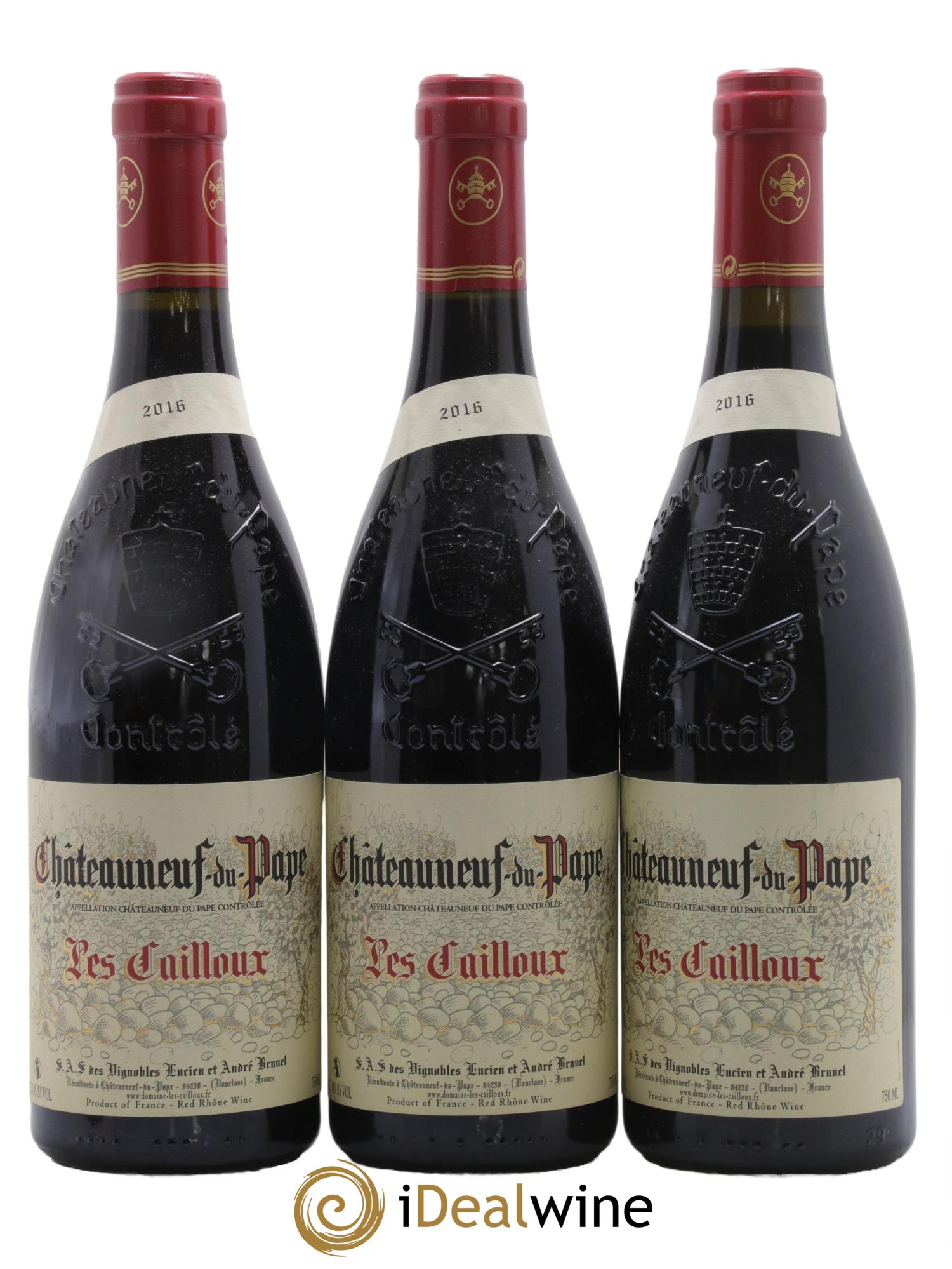 Châteauneuf-du-Pape Les Cailloux André Brunel 2016 - Lot de 3 bouteilles - 0