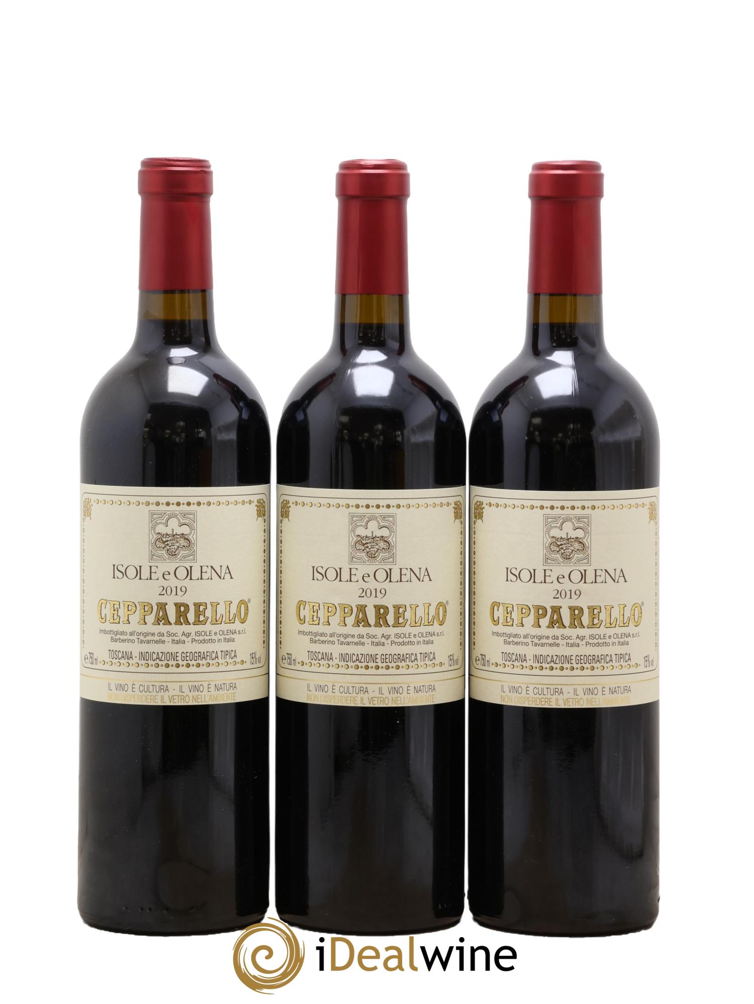 Toscana IGT Cepparello Isole e olena 2019 - Lot de 3 bouteilles - 0