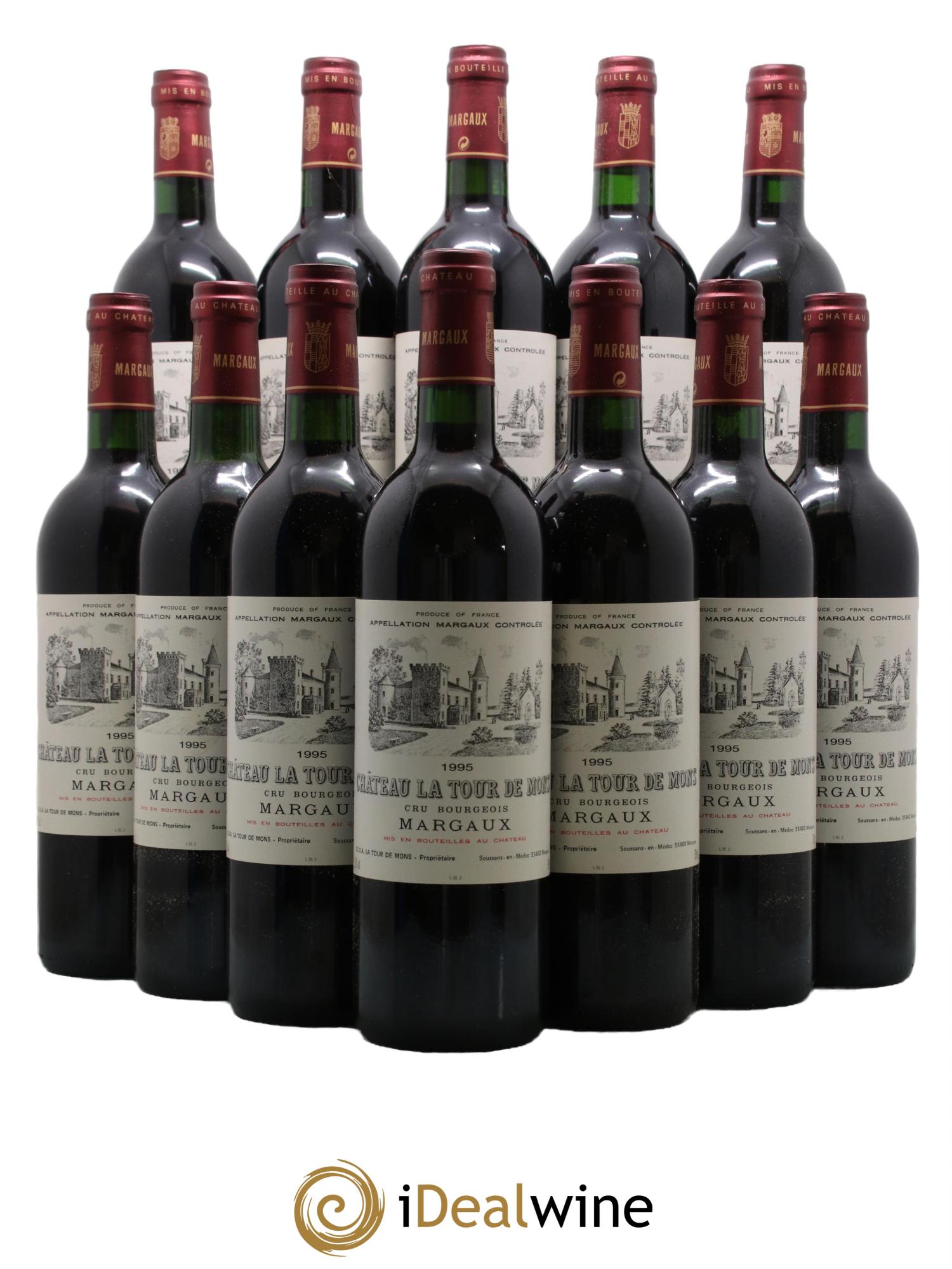 Château la Tour de Mons Cru Bourgeois 1995 - Lot de 12 bouteilles - 0