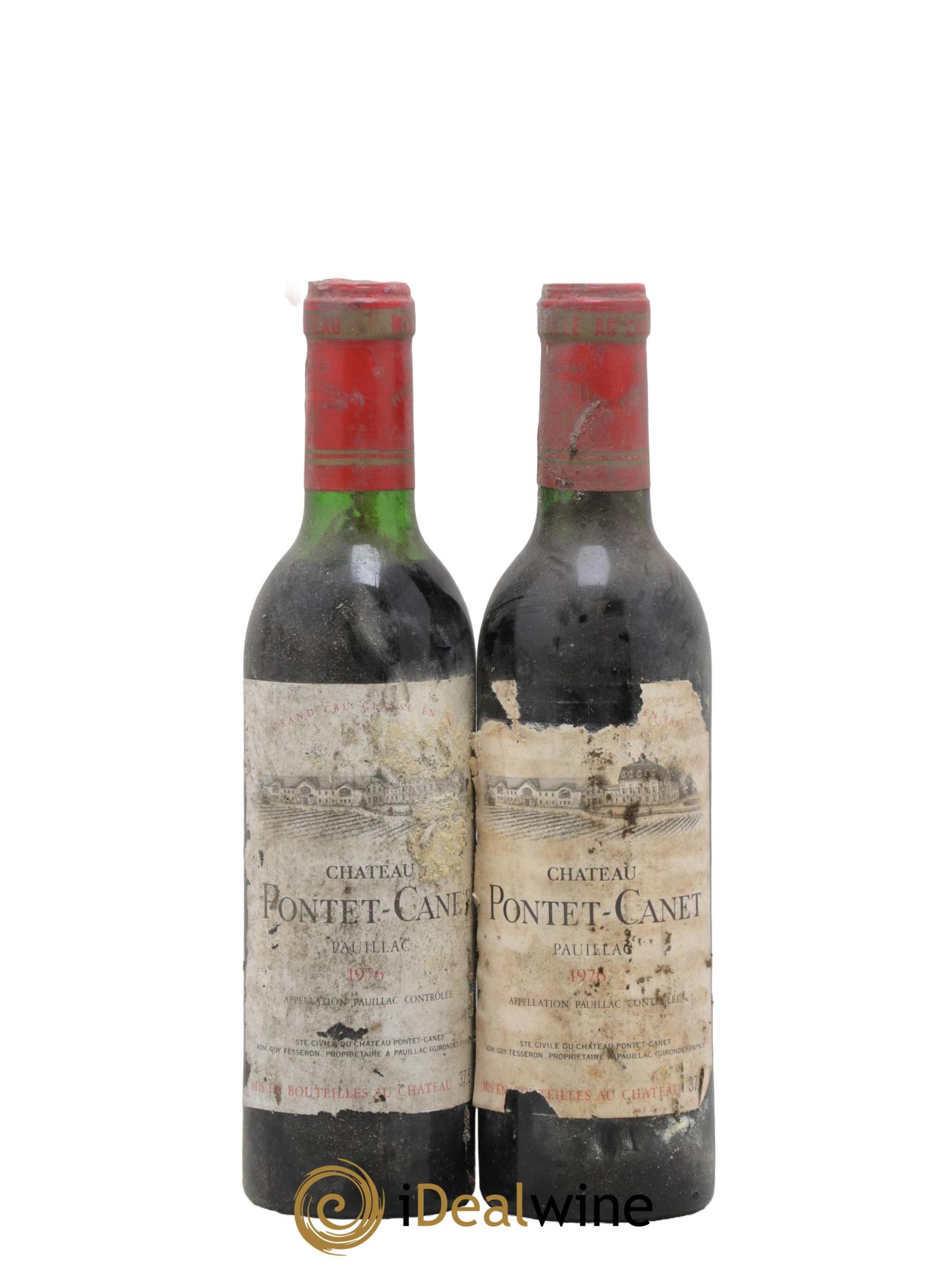 Château Pontet Canet 5ème Grand Cru Classé 1976 - Lot of 2 half-bottles - 0