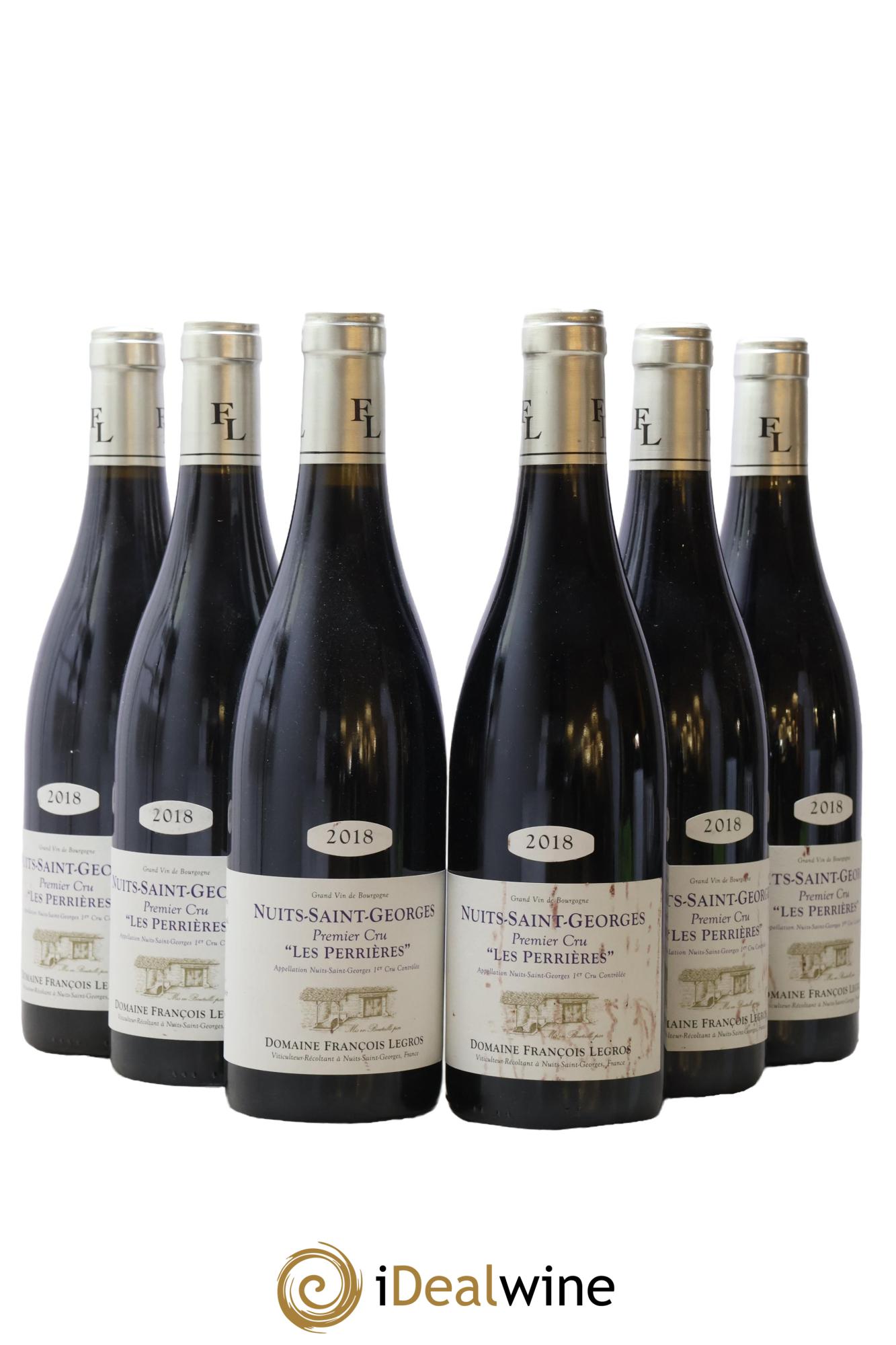 Nuits Saint-Georges 1er Cru Les Perrières François Legros 2018 - Lot of 6 bottles - 0
