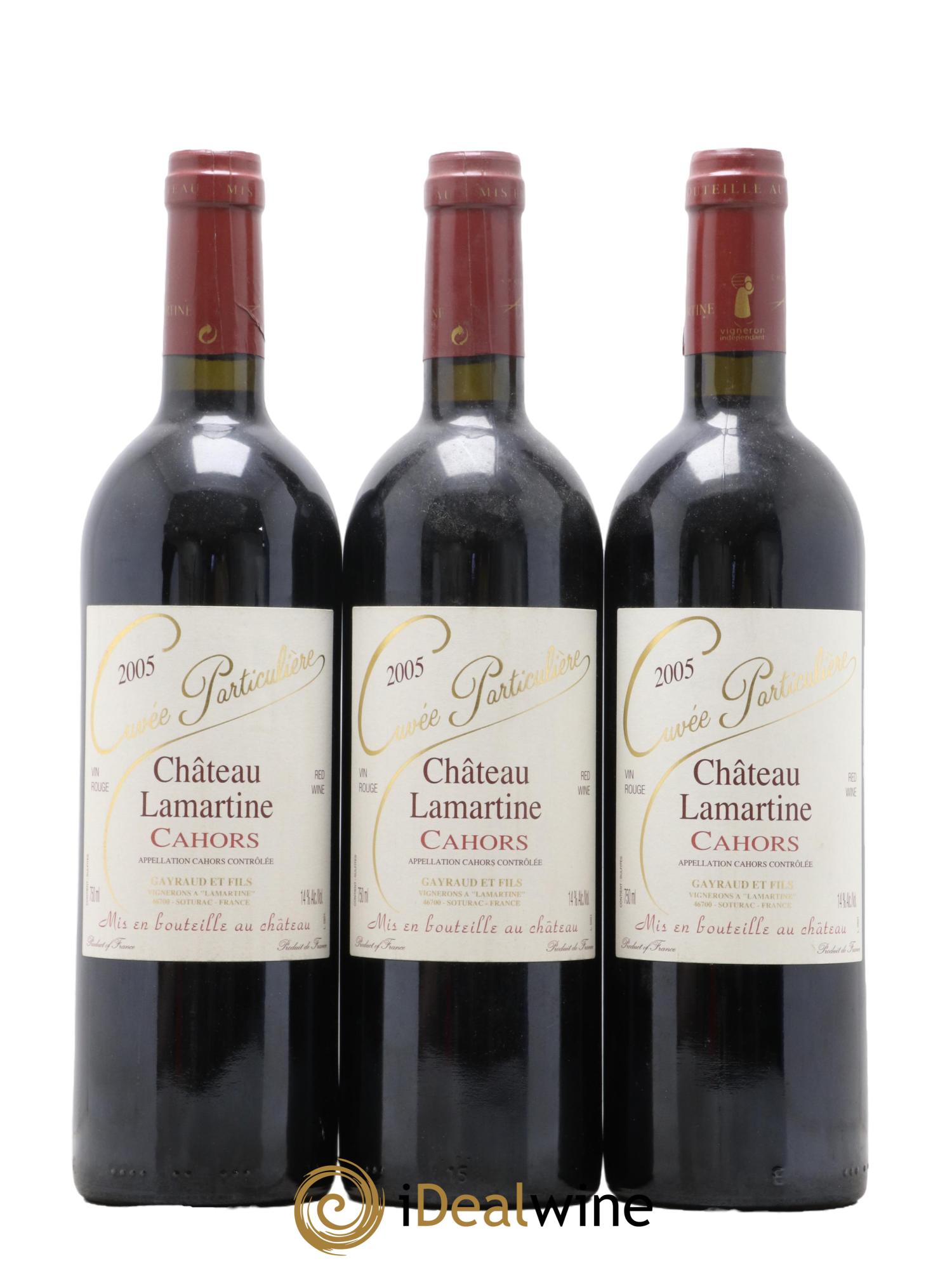 Cahors Cuvée Particulière Château Lamartine 2005 - Lot de 3 bouteilles - 0
