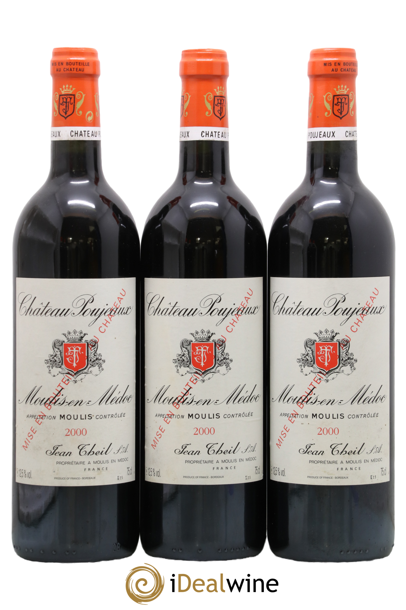 Château Poujeaux 2000 - Lot de 3 bouteilles - 0