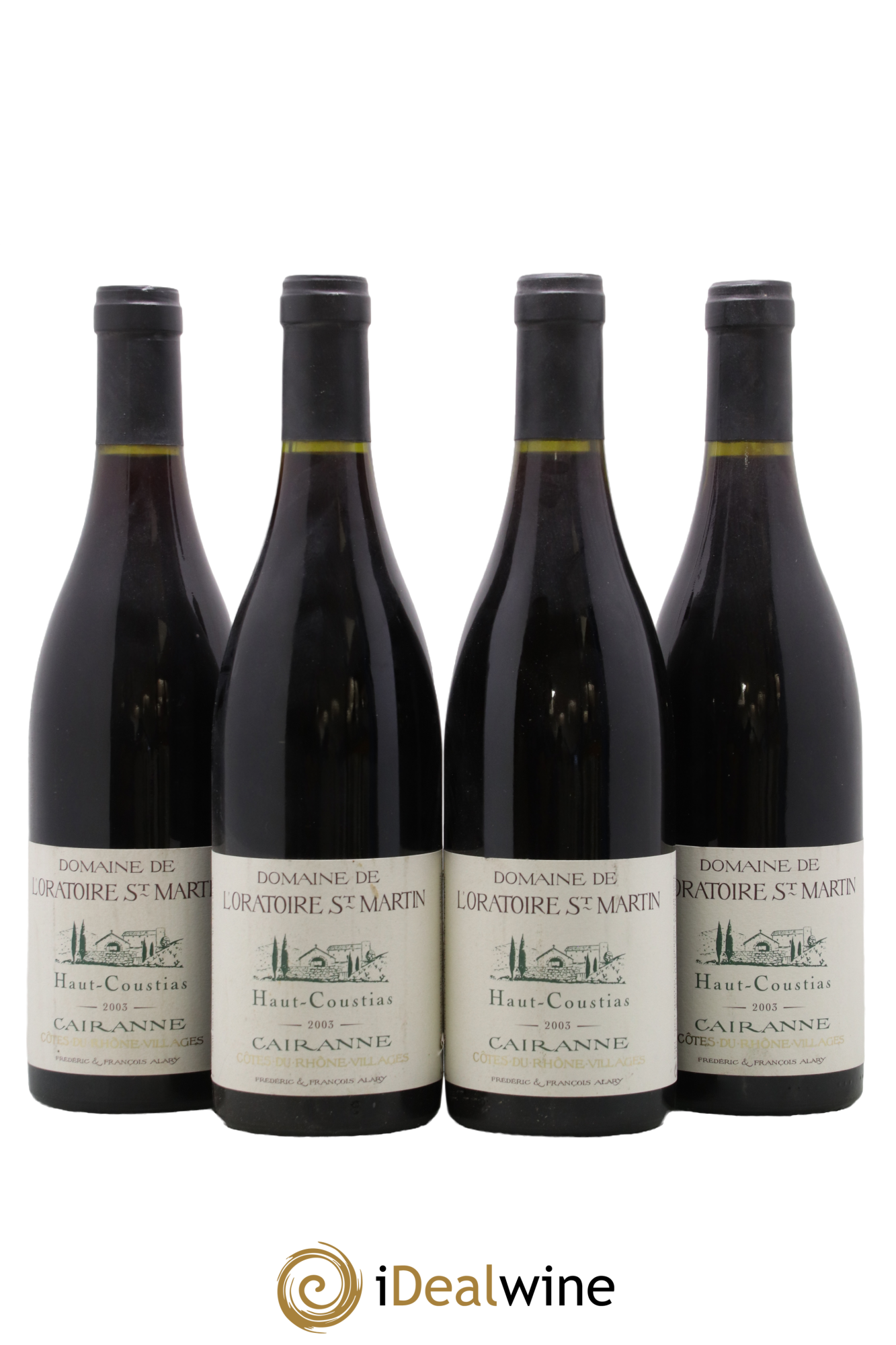 Cairanne Haut-Coustias Oratoire Saint-Martin - Frédéric et François Alary 2003 - Lot de 4 bouteilles - 0