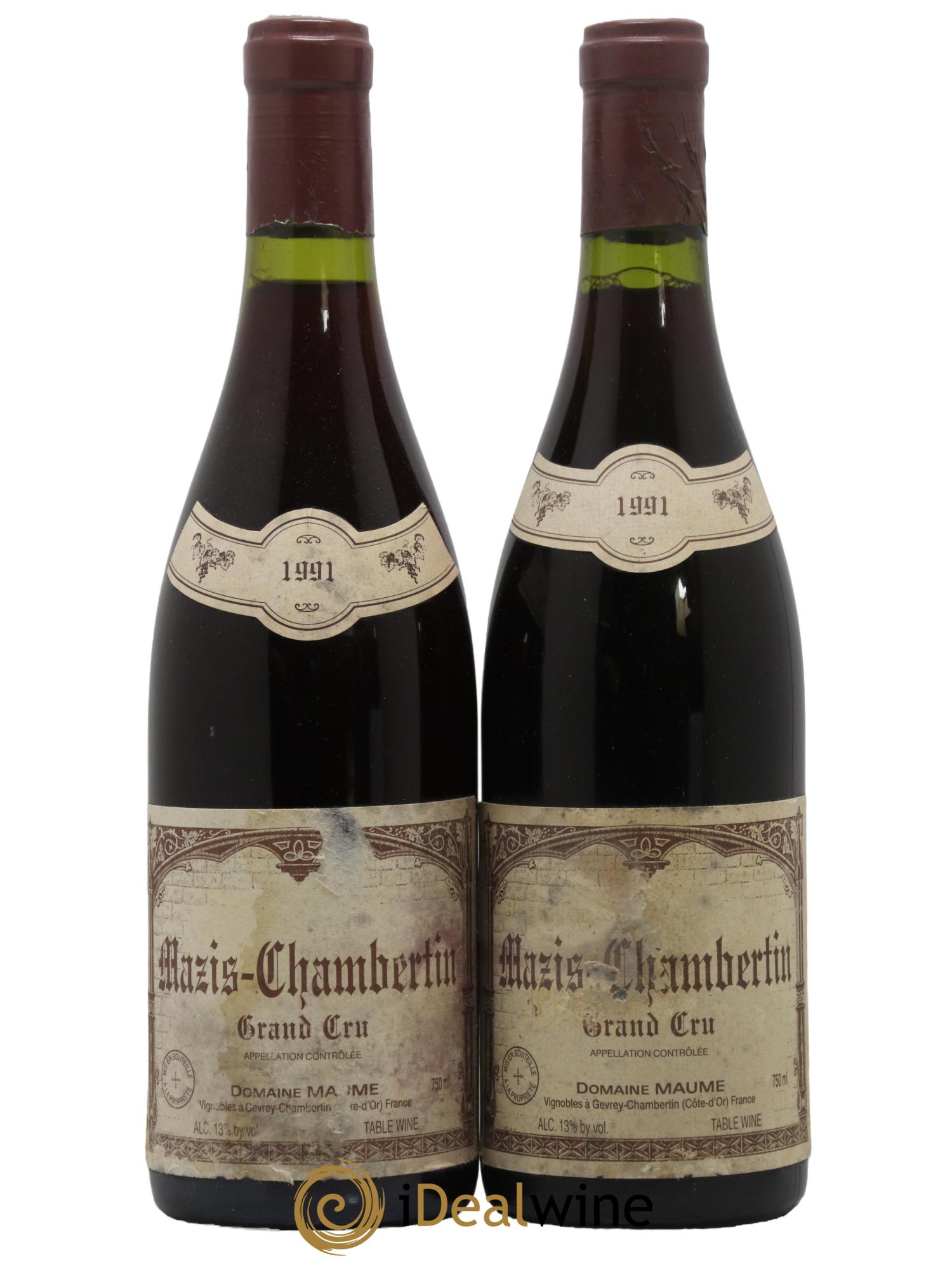 Mazis-Chambertin Grand Cru Maume (Domaine) 1991 - Lot de 2 bouteilles - 0