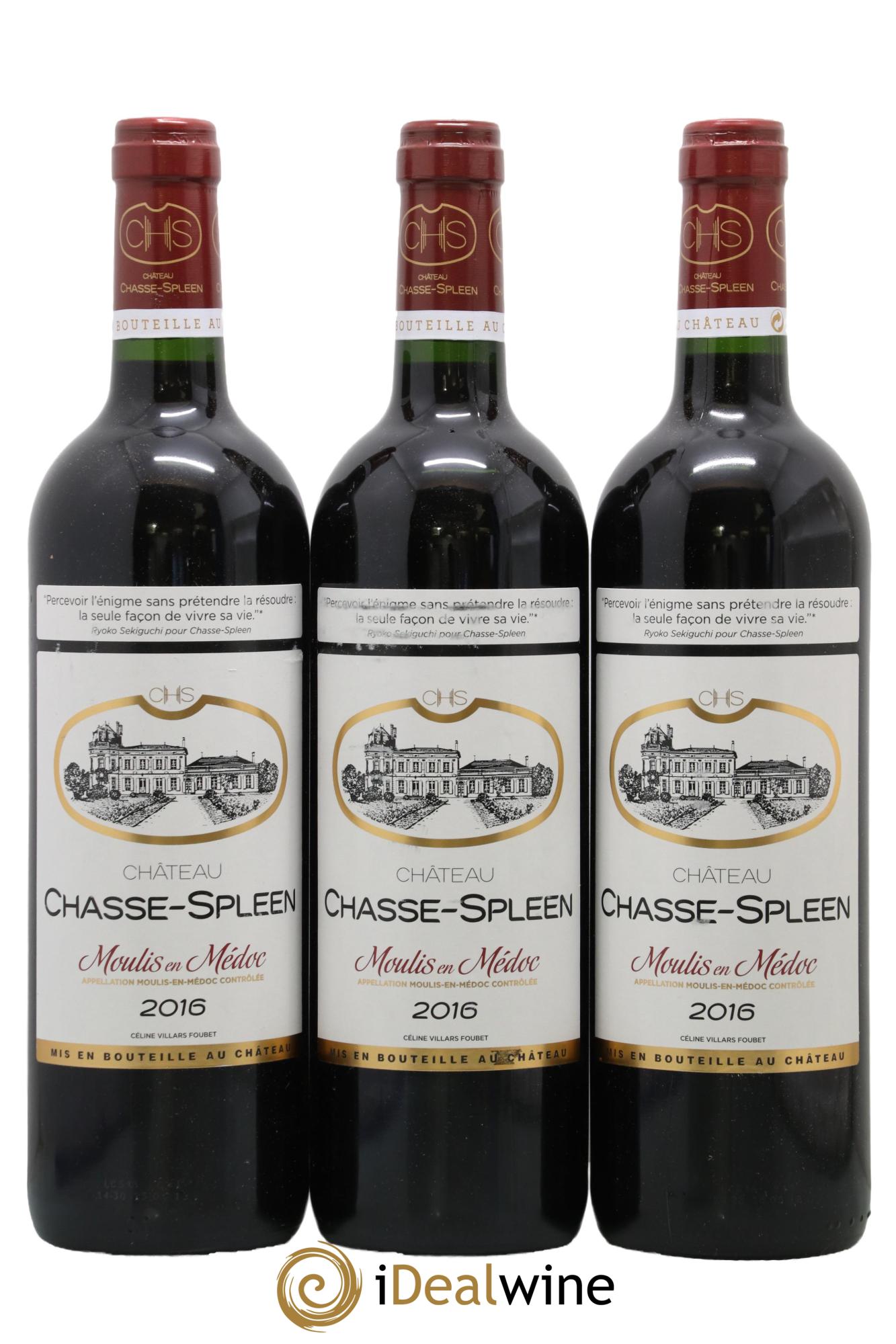 Château Chasse Spleen 2016 - Lot de 3 bouteilles - 0