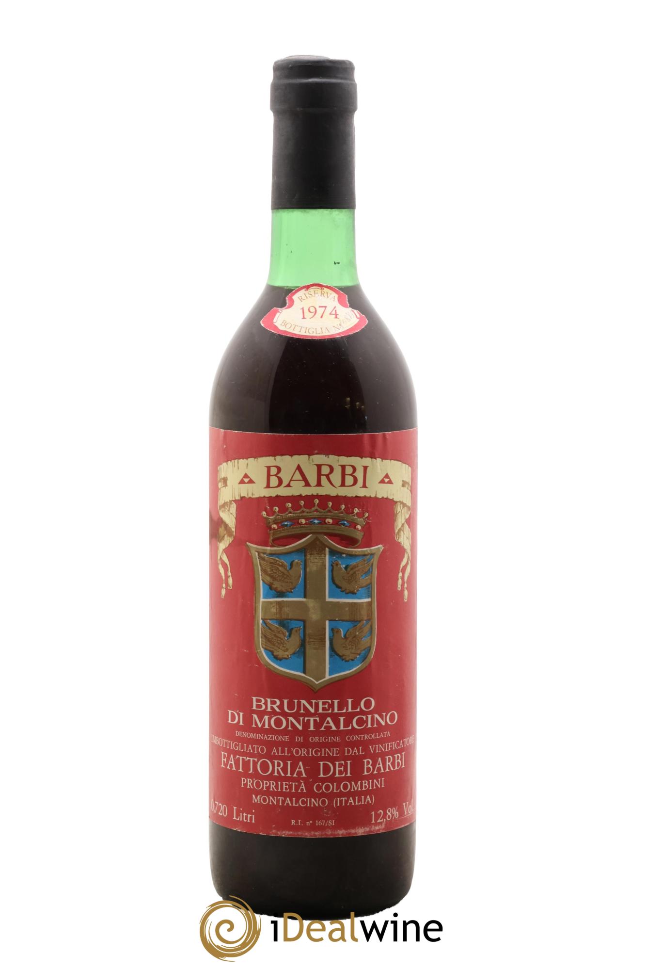 Brunello di Montalcino DOCG Fattoria dei Barbi 1974 - Lot de 1 bouteille - 0