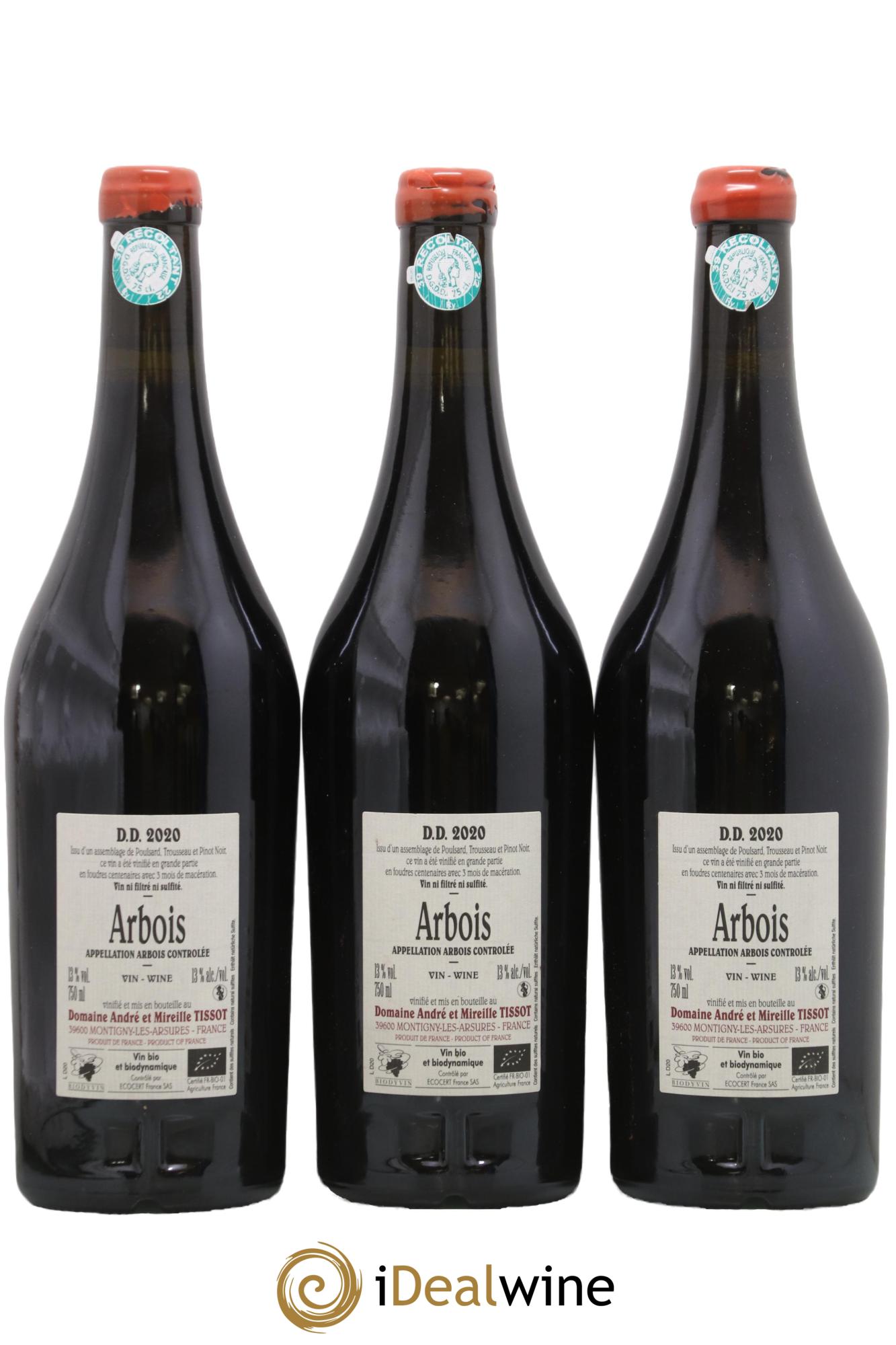Arbois DD Bénédicte et Stéphane Tissot 2020 - Lot de 3 bouteilles - 1